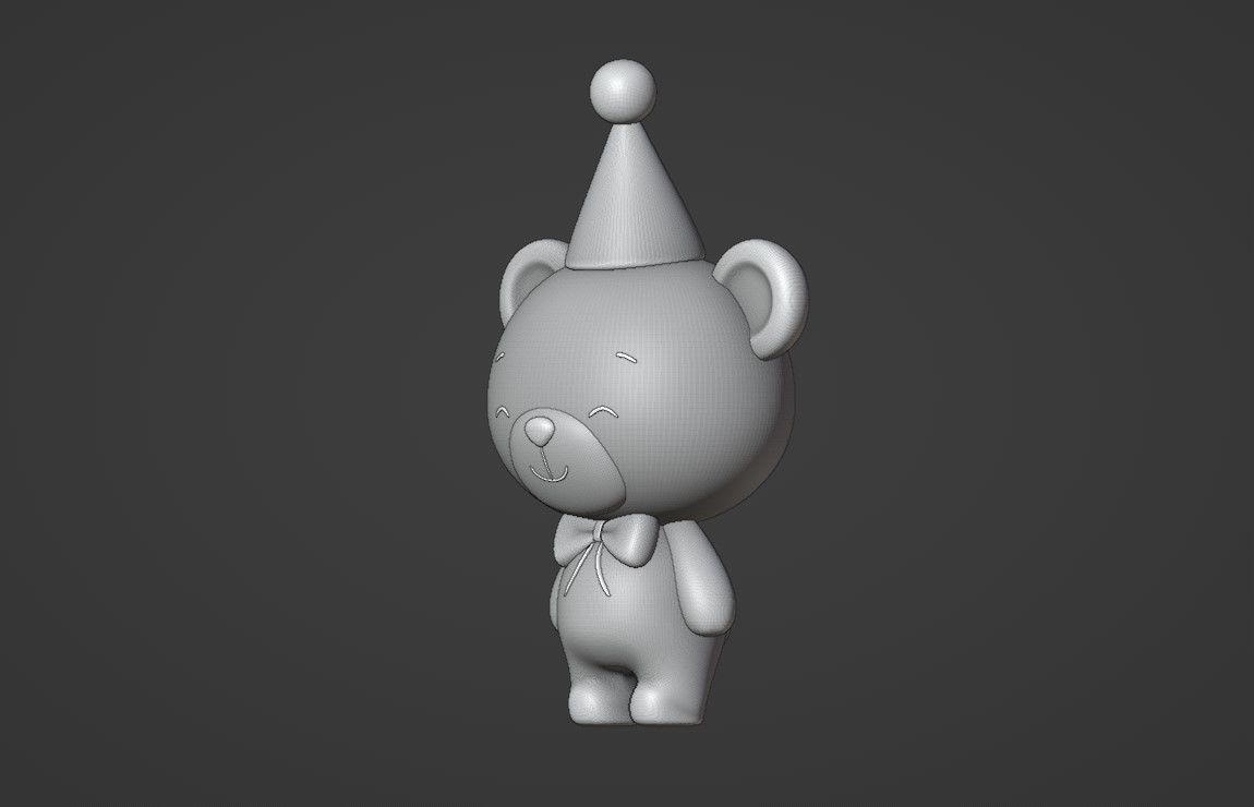 happy bear 3D print model_6