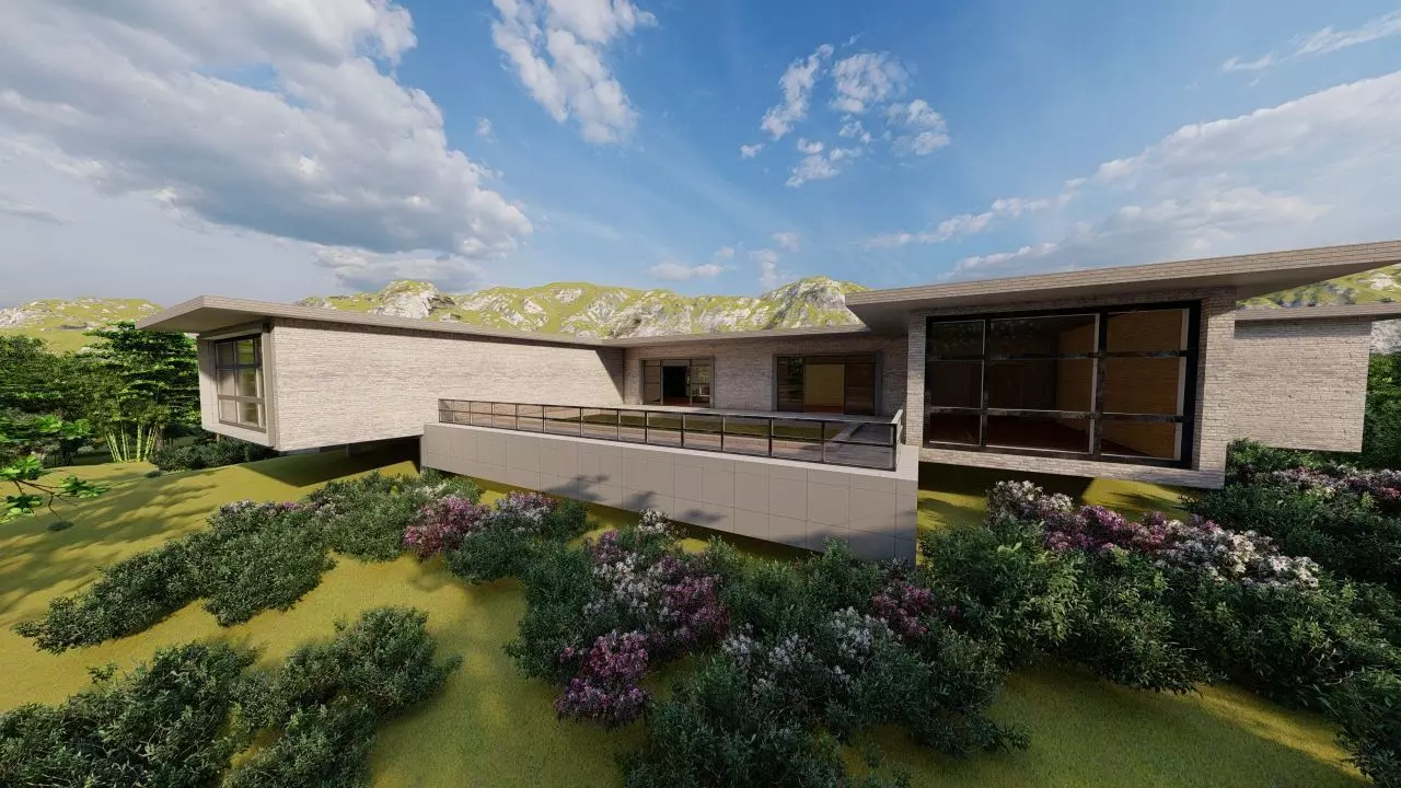 Casa Scene-villa-modern house 3D model_0