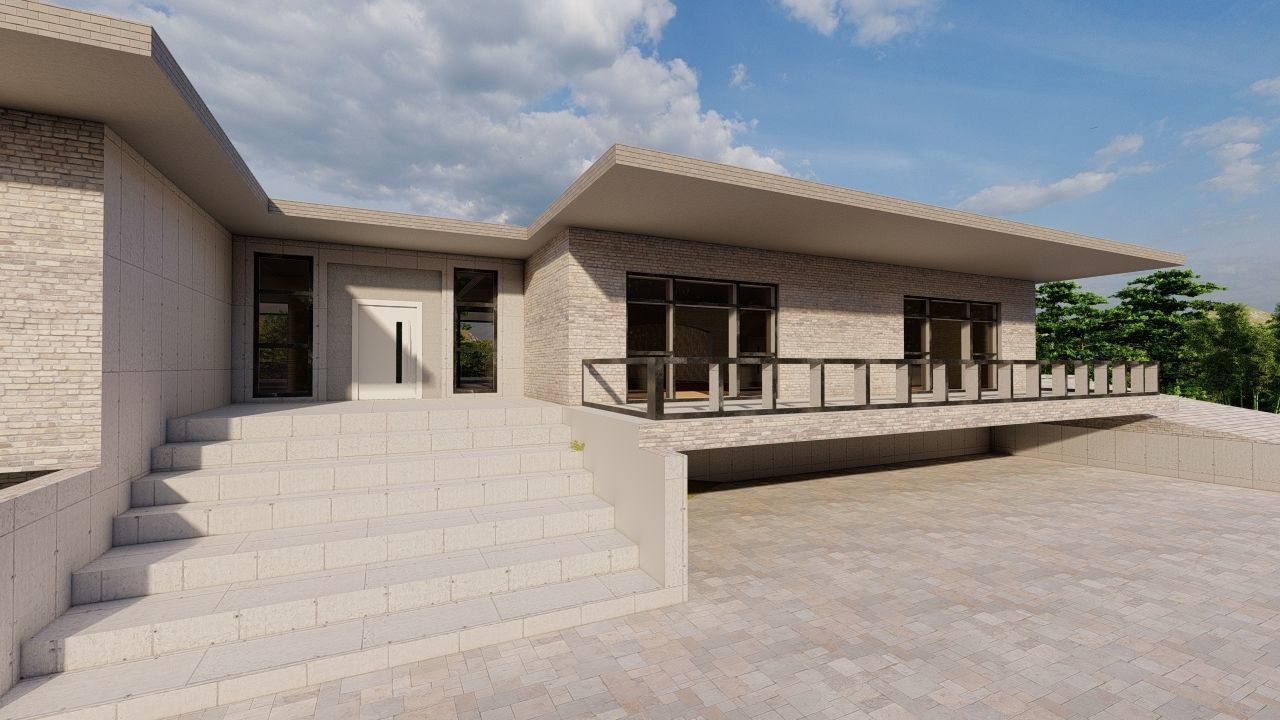 Casa Scene-villa-modern house 3D model_1