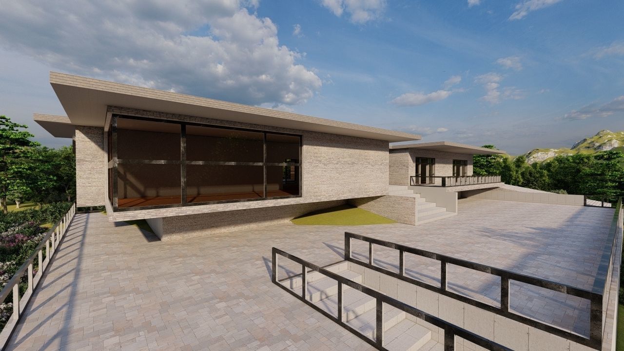 Casa Scene-villa-modern house 3D model_2