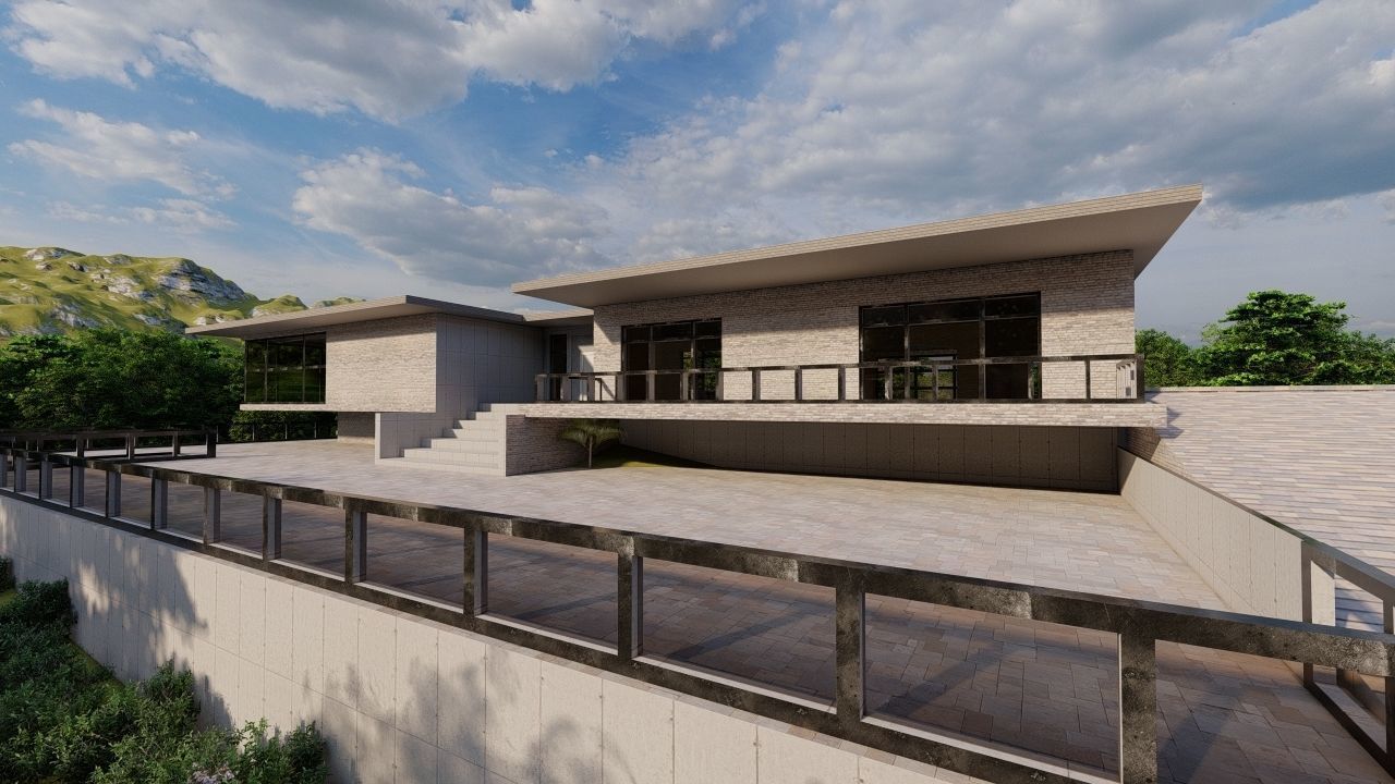 Casa Scene-villa-modern house 3D model_4