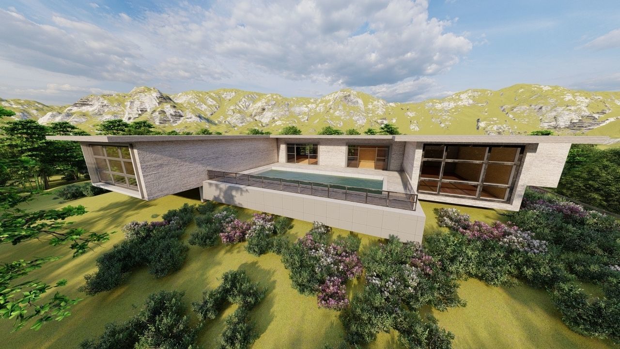 Casa Scene-villa-modern house 3D model_15