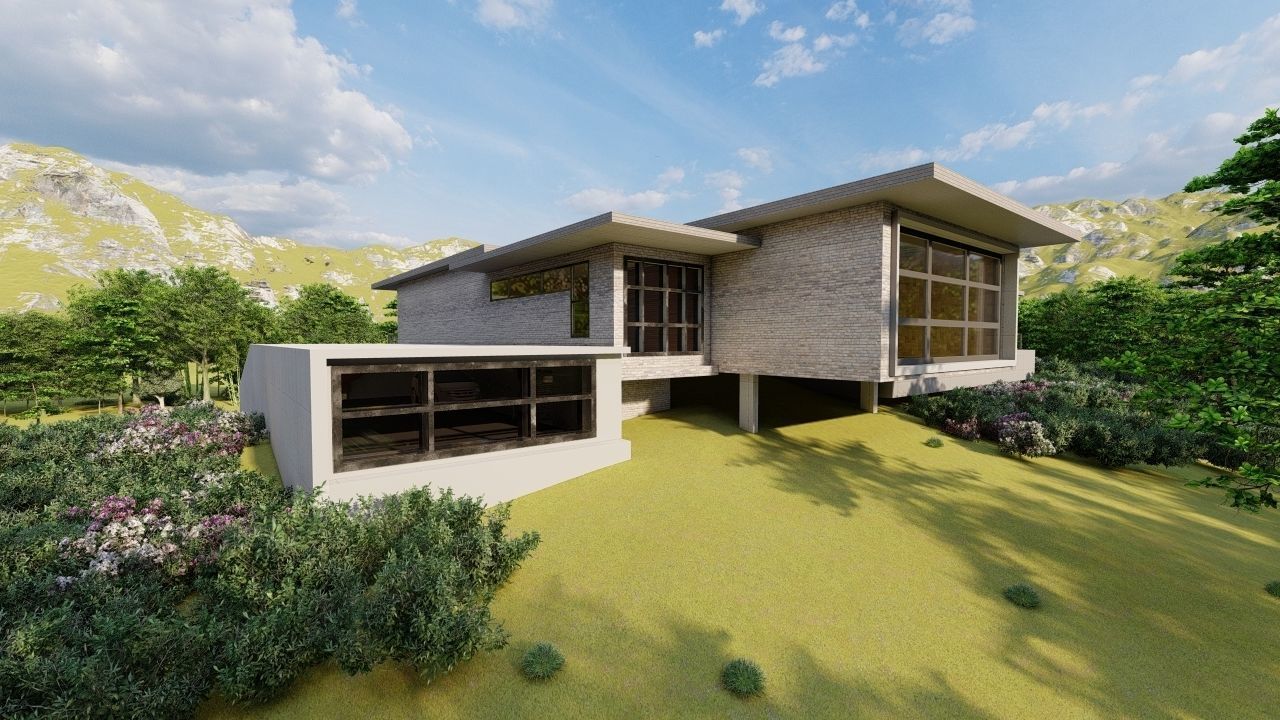 Casa Scene-villa-modern house 3D model_9