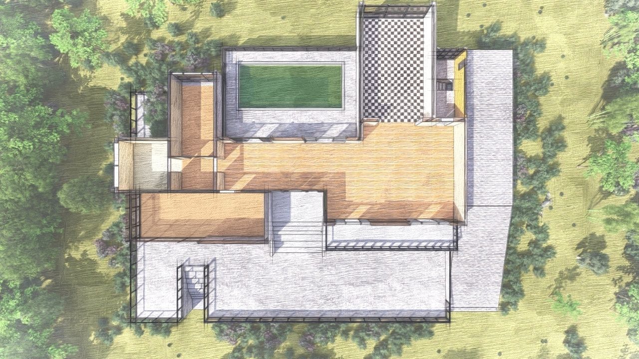 Casa Scene-villa-modern house 3D model_5