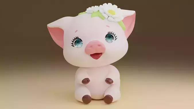 happy cute pig