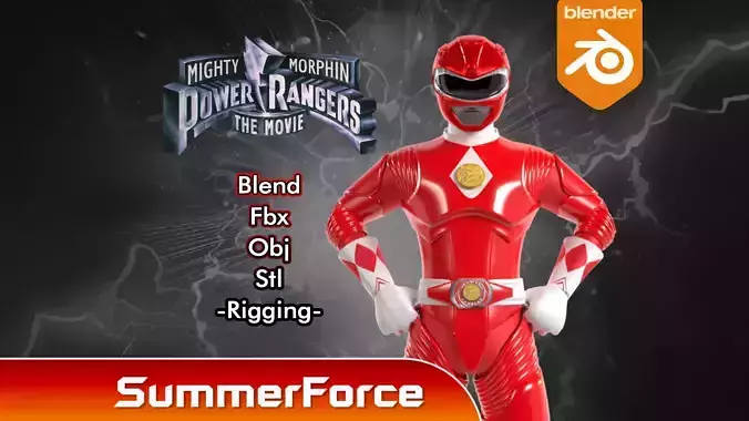 Red Ranger - Mighty Morphin Power Rangers The Movie 3D model