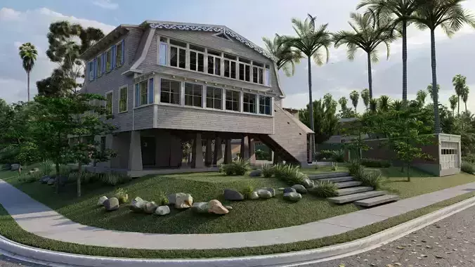Casa Scene-villa-modern house 3D model