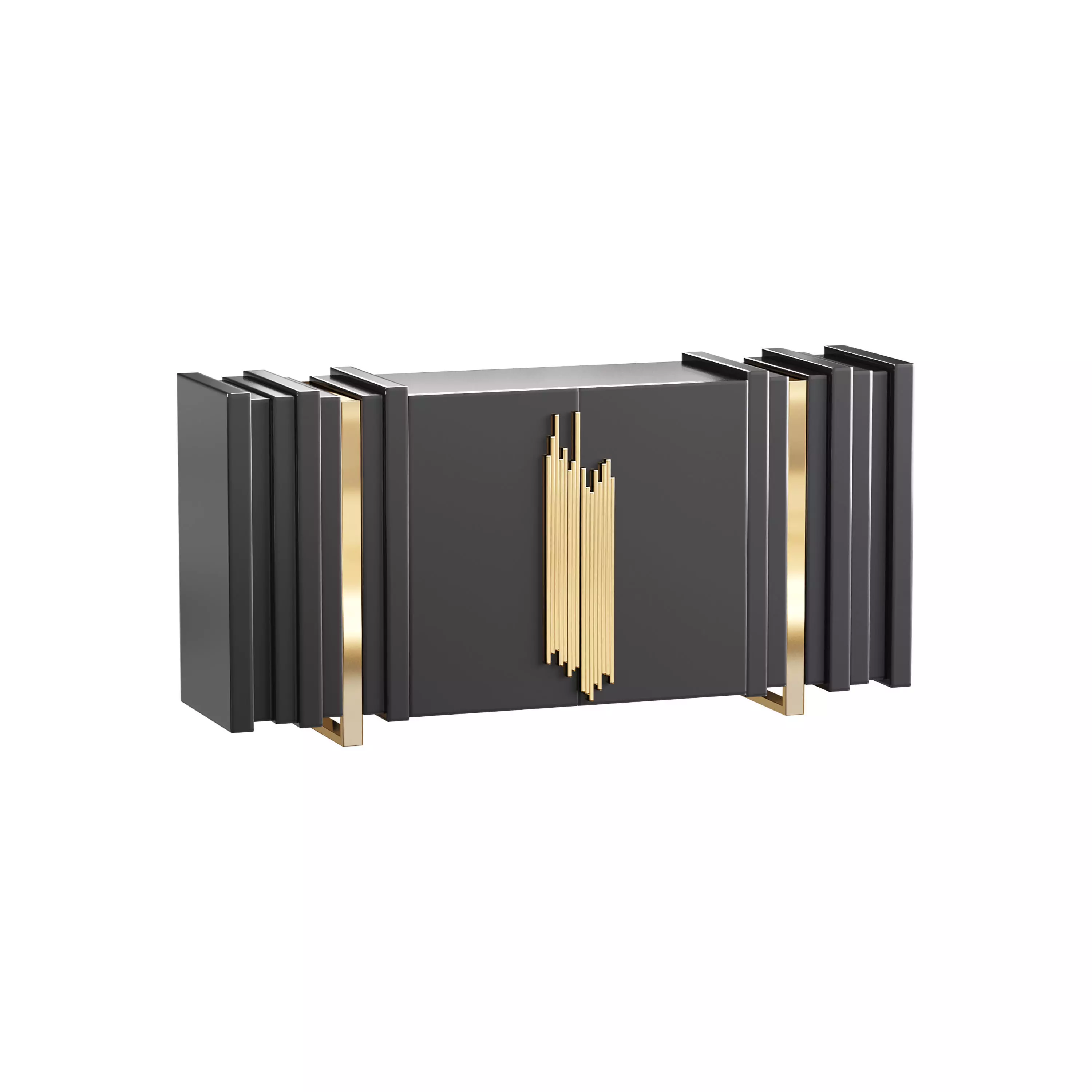Luxury Sideboard Black Rectangular 3D model_0