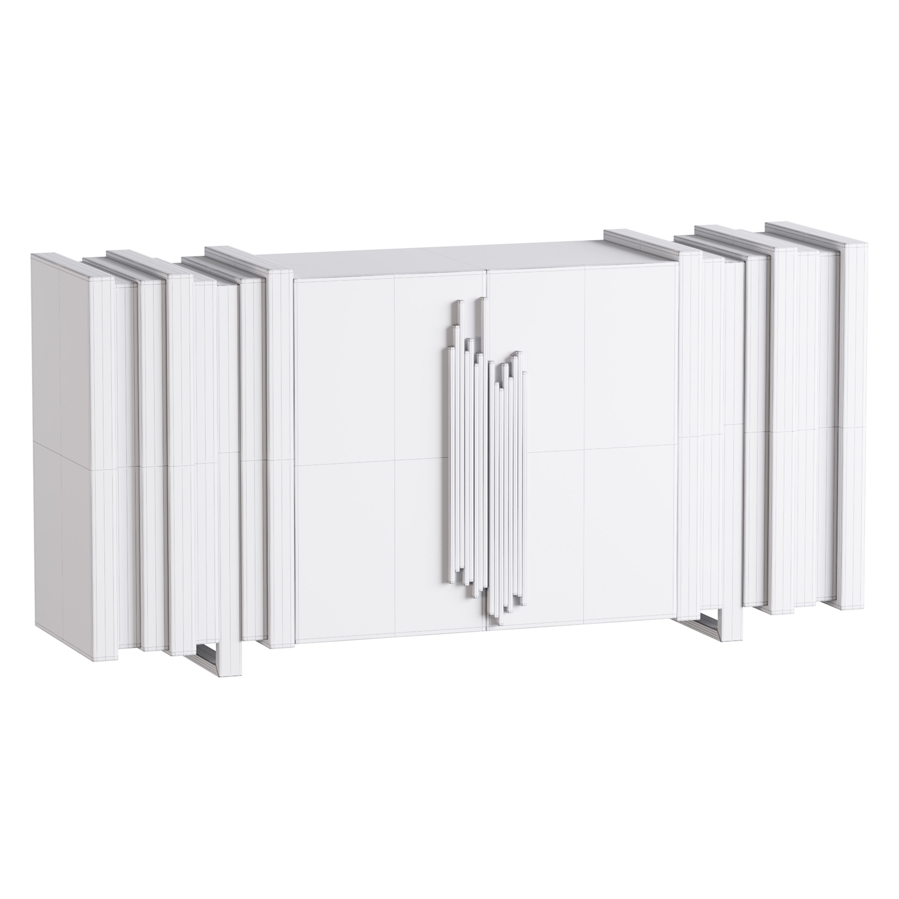 Luxury Sideboard Black Rectangular 3D model_10