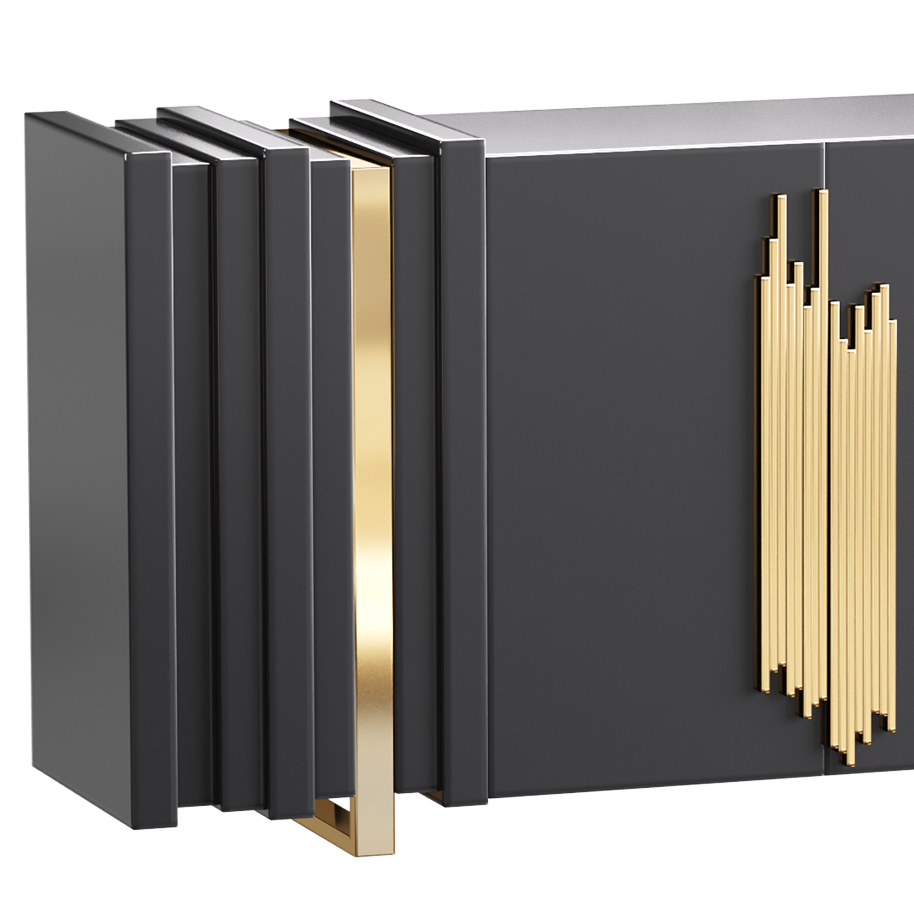 Luxury Sideboard Black Rectangular 3D model_3