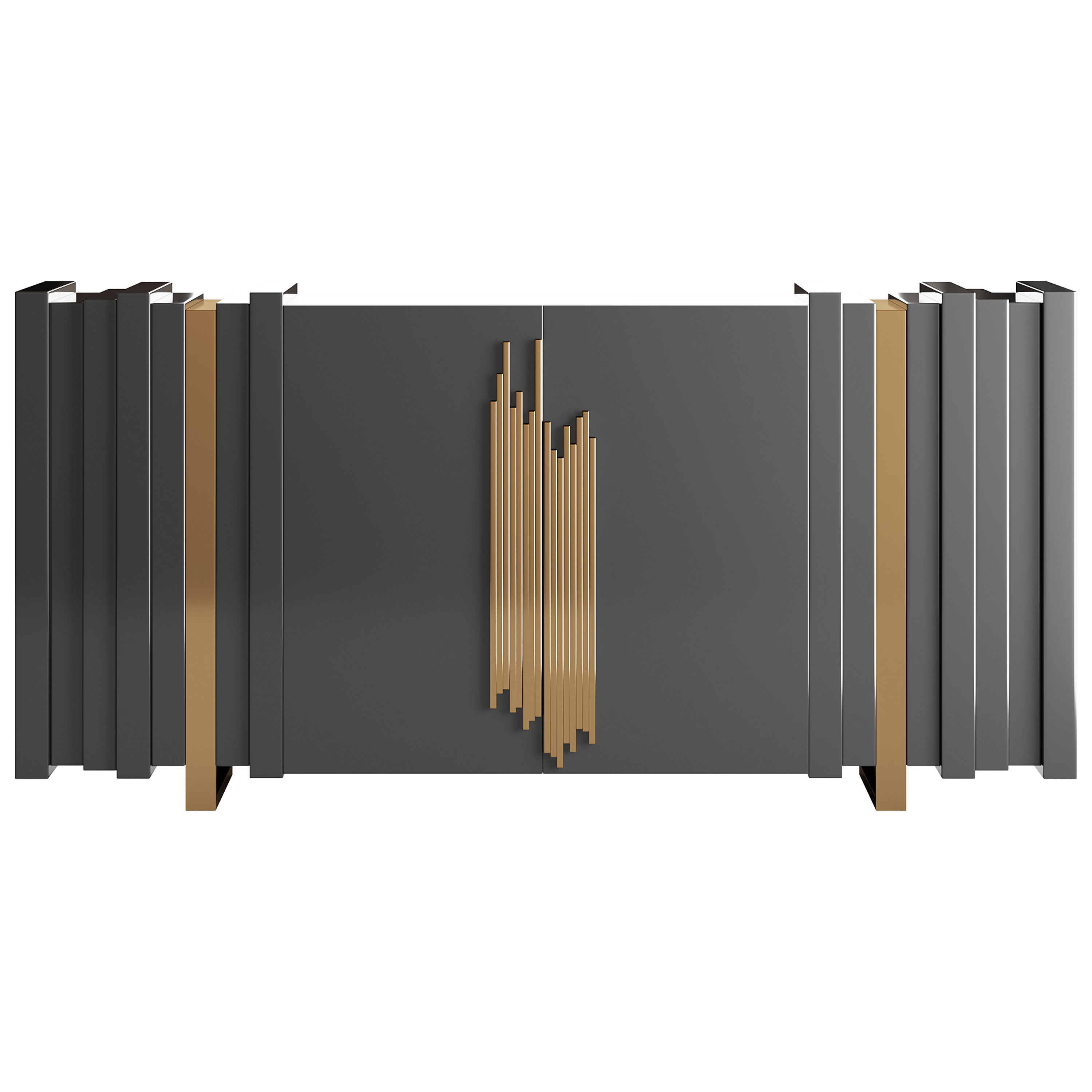 Luxury Sideboard Black Rectangular 3D model_1