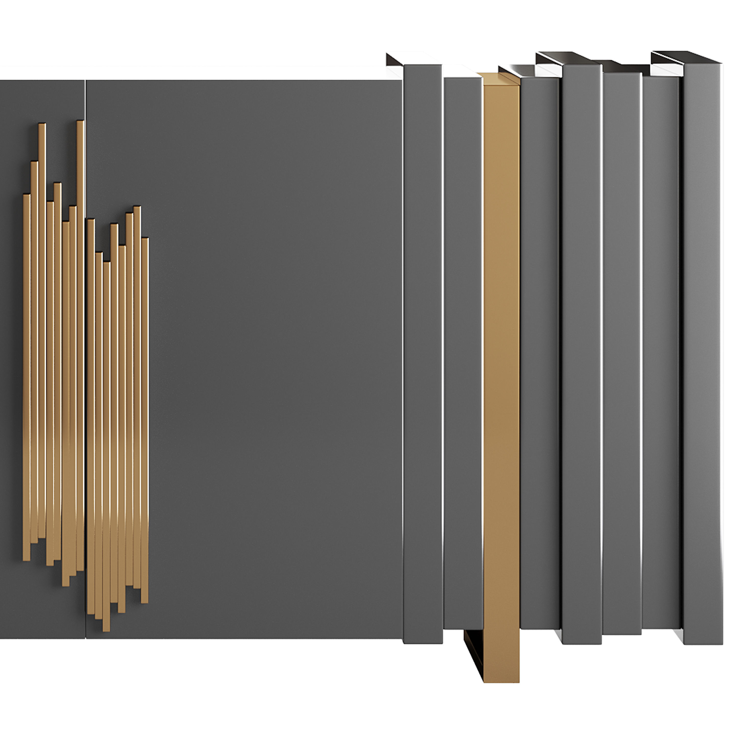 Luxury Sideboard Black Rectangular 3D model_5