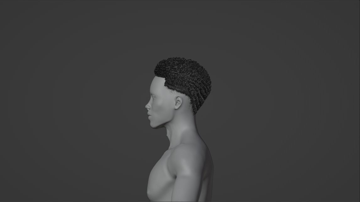 Afro Curl Sponge Fade 3D model_9