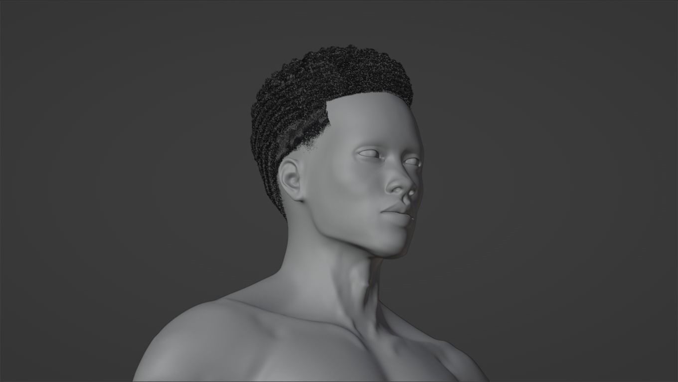 Afro Curl Sponge Fade 3D model_7