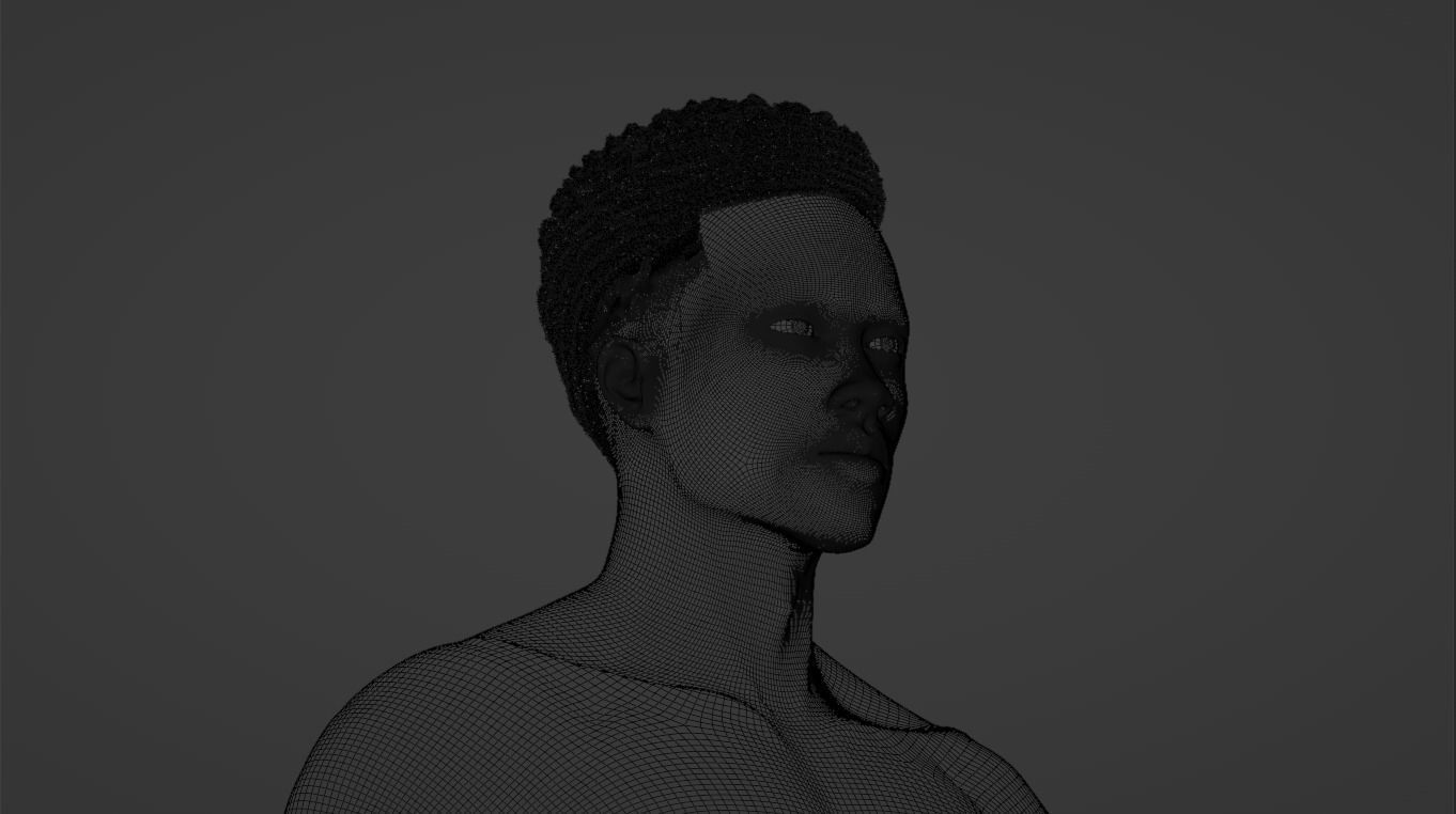 Afro Curl Sponge Fade 3D model_8