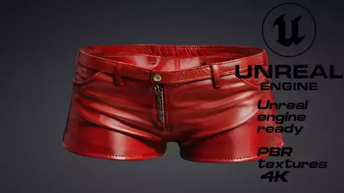 Red short pants PBR 4k 