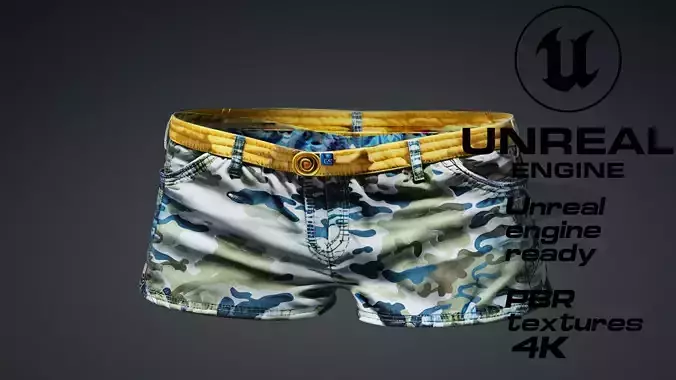Blue camo short pants PBR 4k