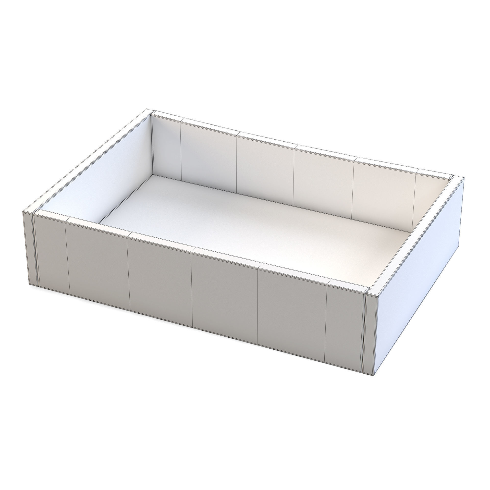 Old Wooden Box 3D model_3