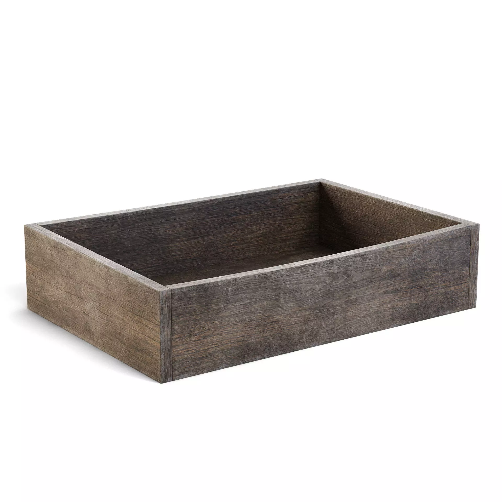 Old Wooden Box 3D model_0