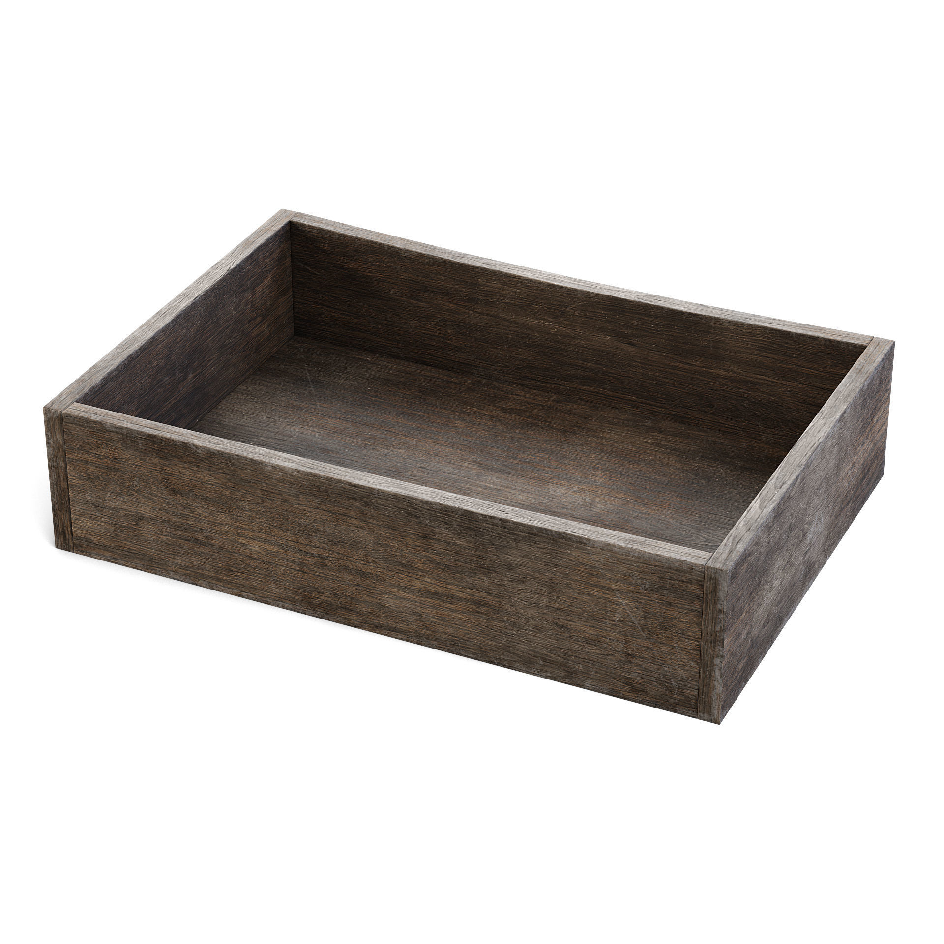Old Wooden Box 3D model_2