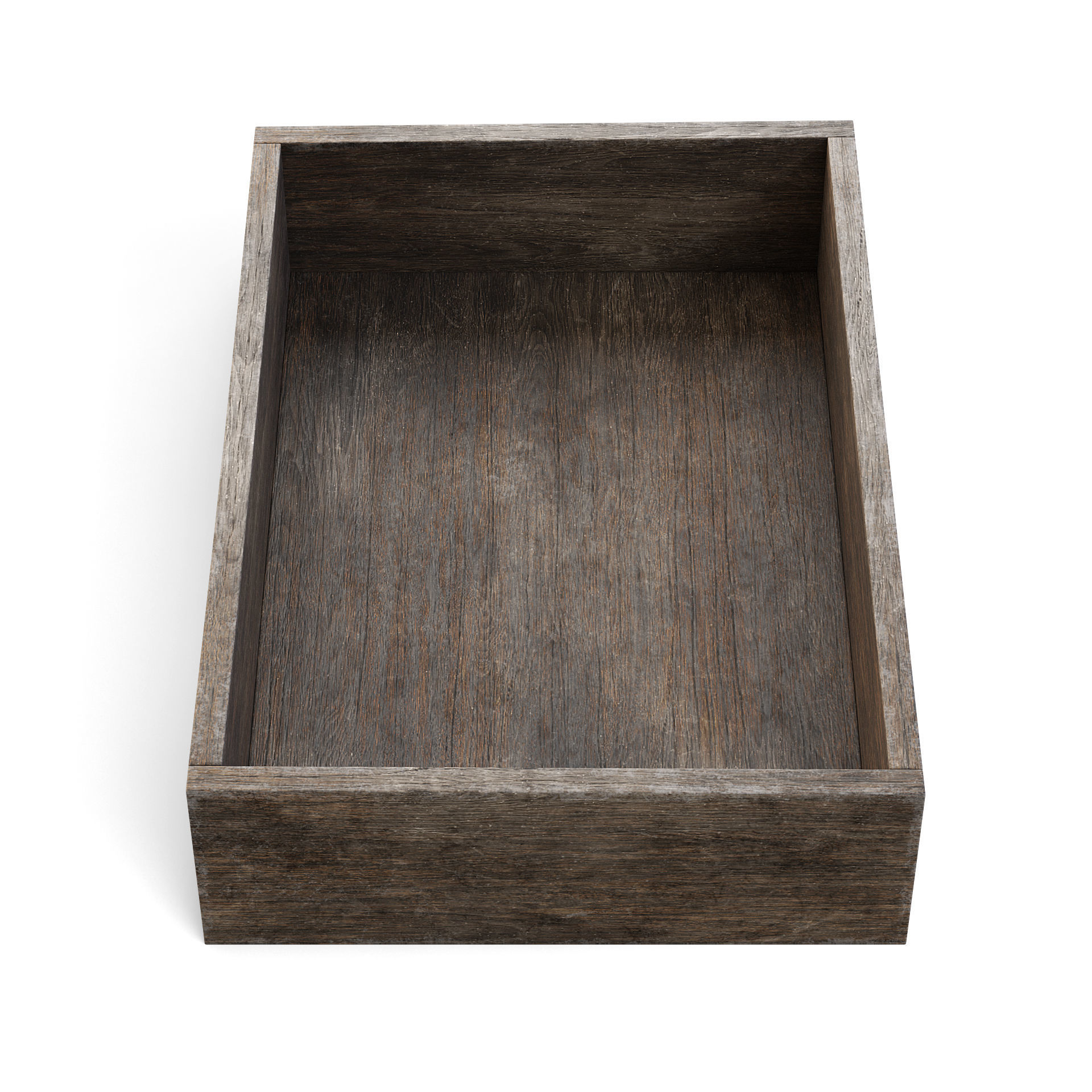 Old Wooden Box 3D model_7