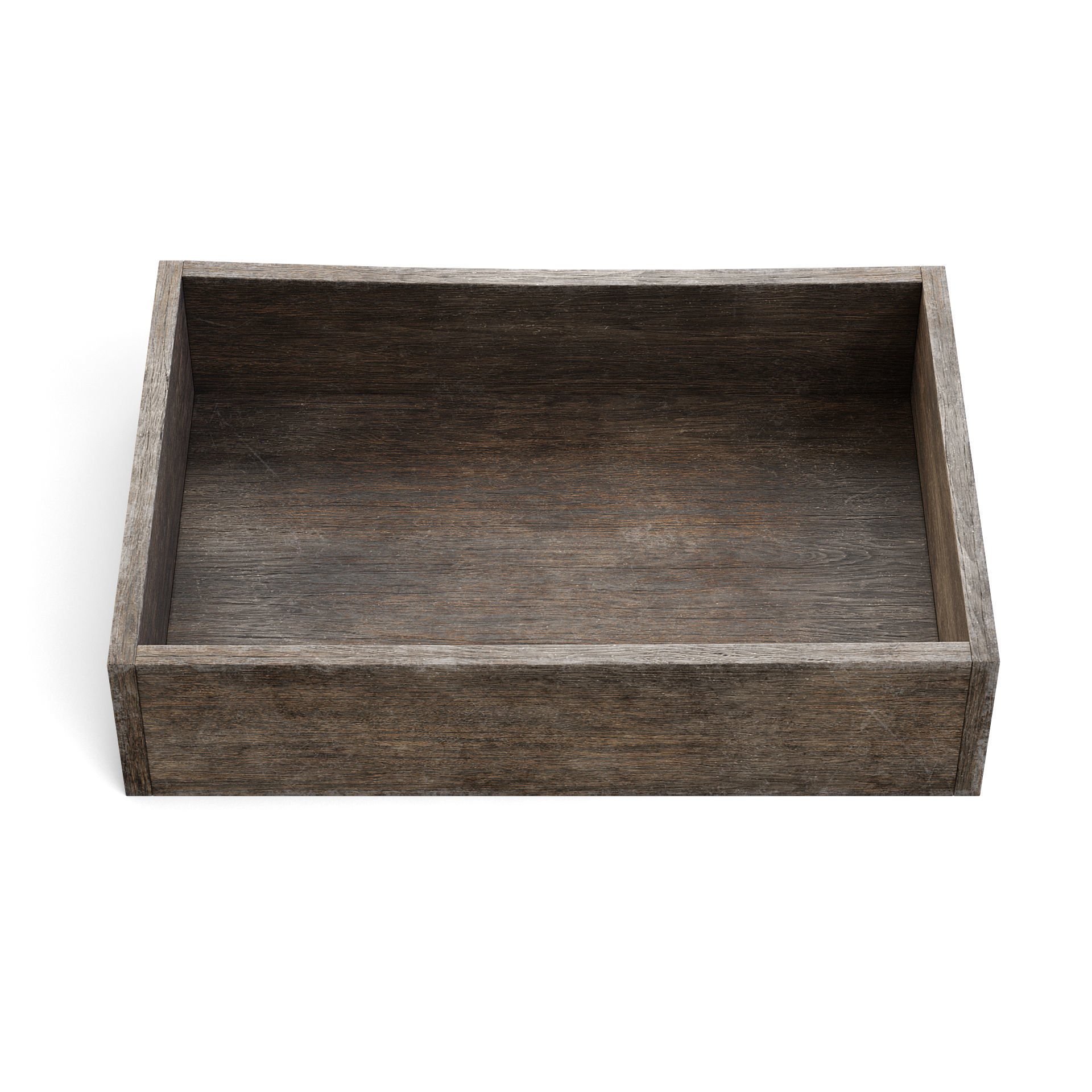 Old Wooden Box 3D model_4