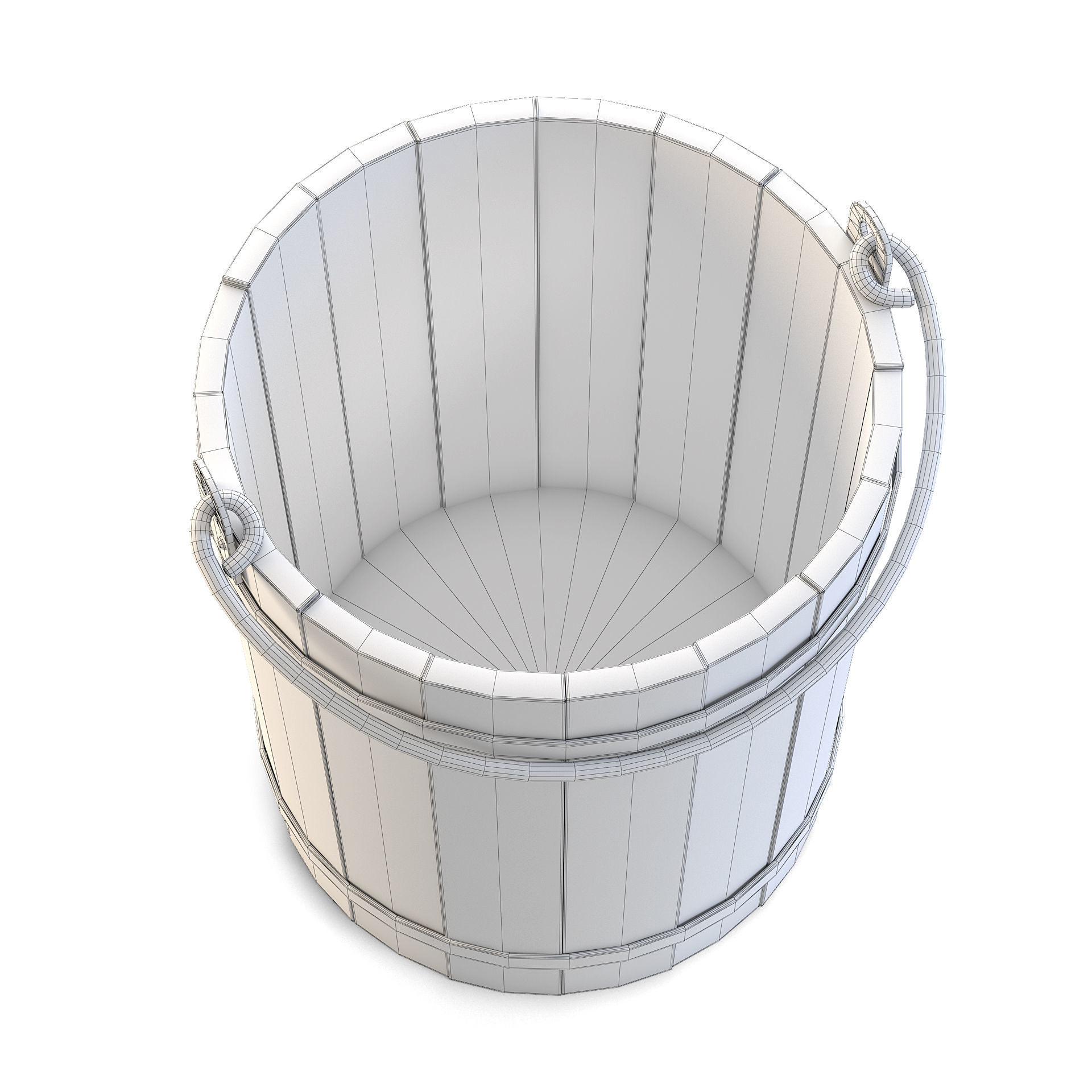 Old Wooden Bucket 3D model_6