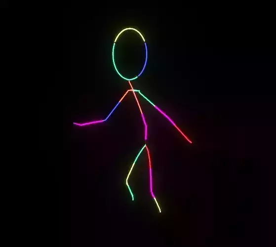 Neon Glow-stick Dance - Mesmerizing 3D Model and Animation