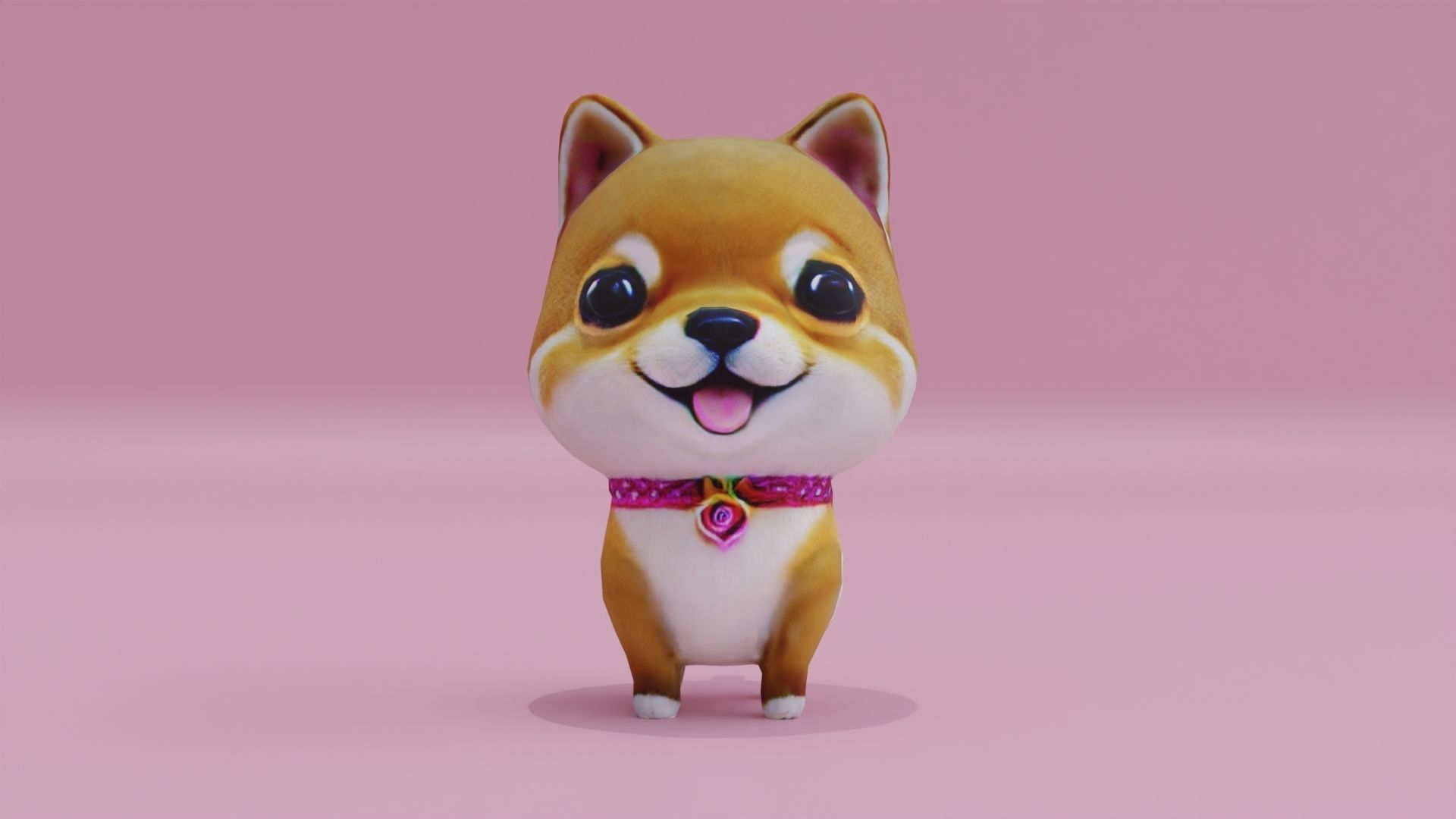 Dog Shiba Inu Puppy kawaii cute Low-poly 3D model_8
