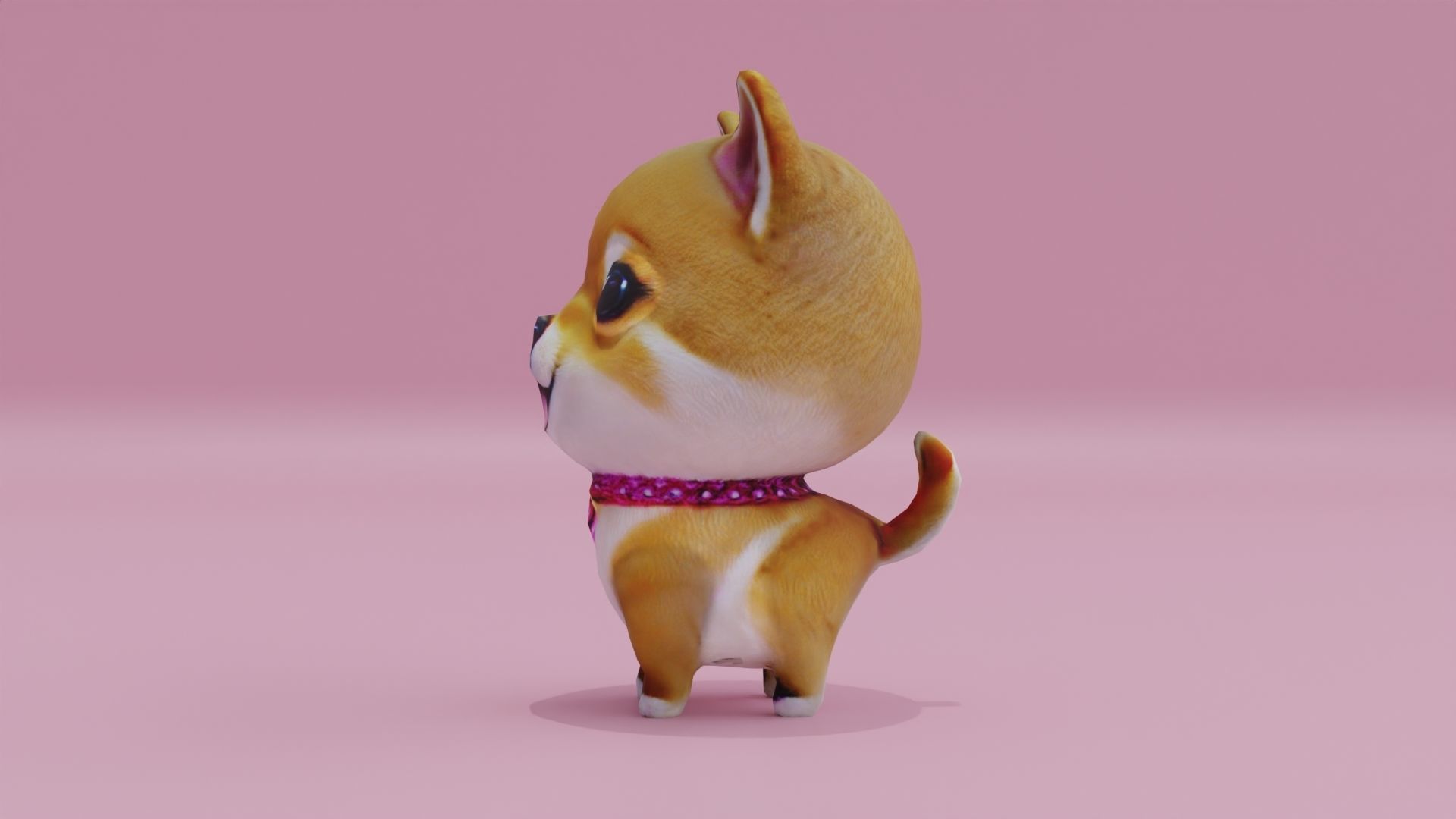 Dog Shiba Inu Puppy kawaii cute Low-poly 3D model_2