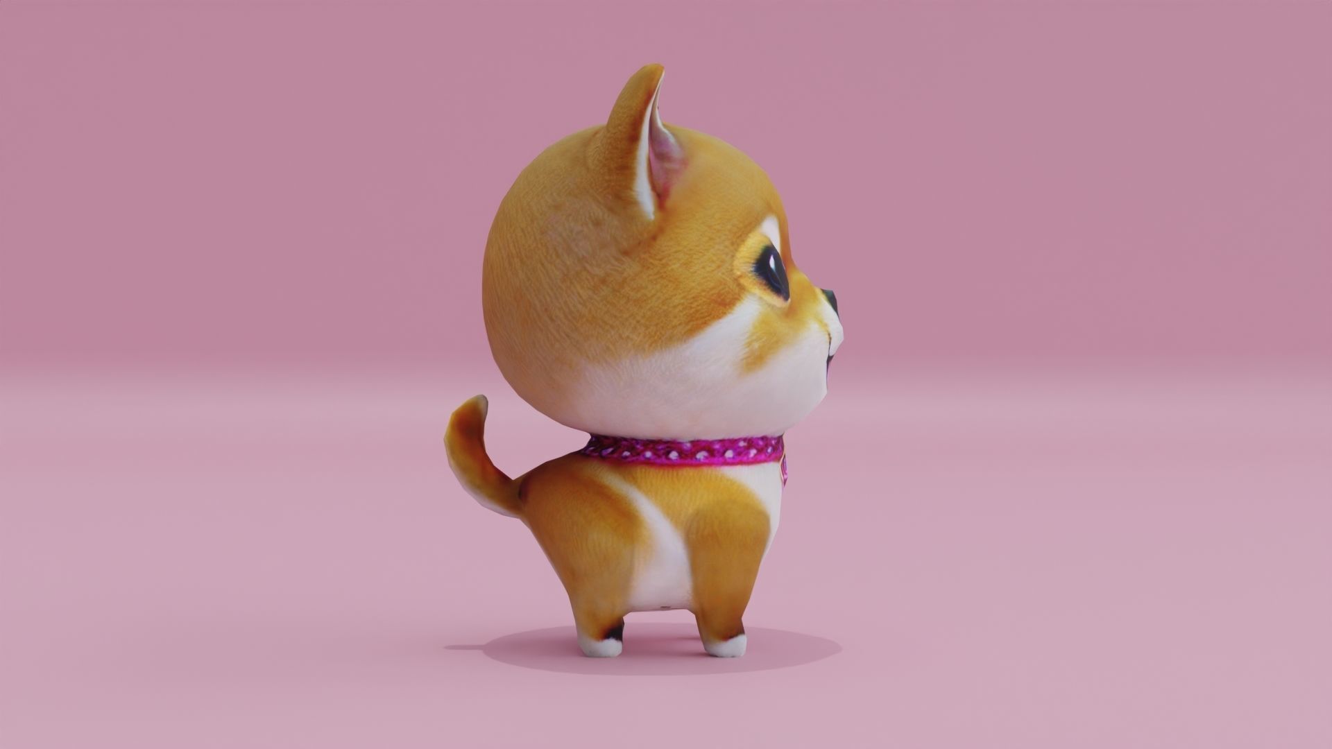 Dog Shiba Inu Puppy kawaii cute Low-poly 3D model_6