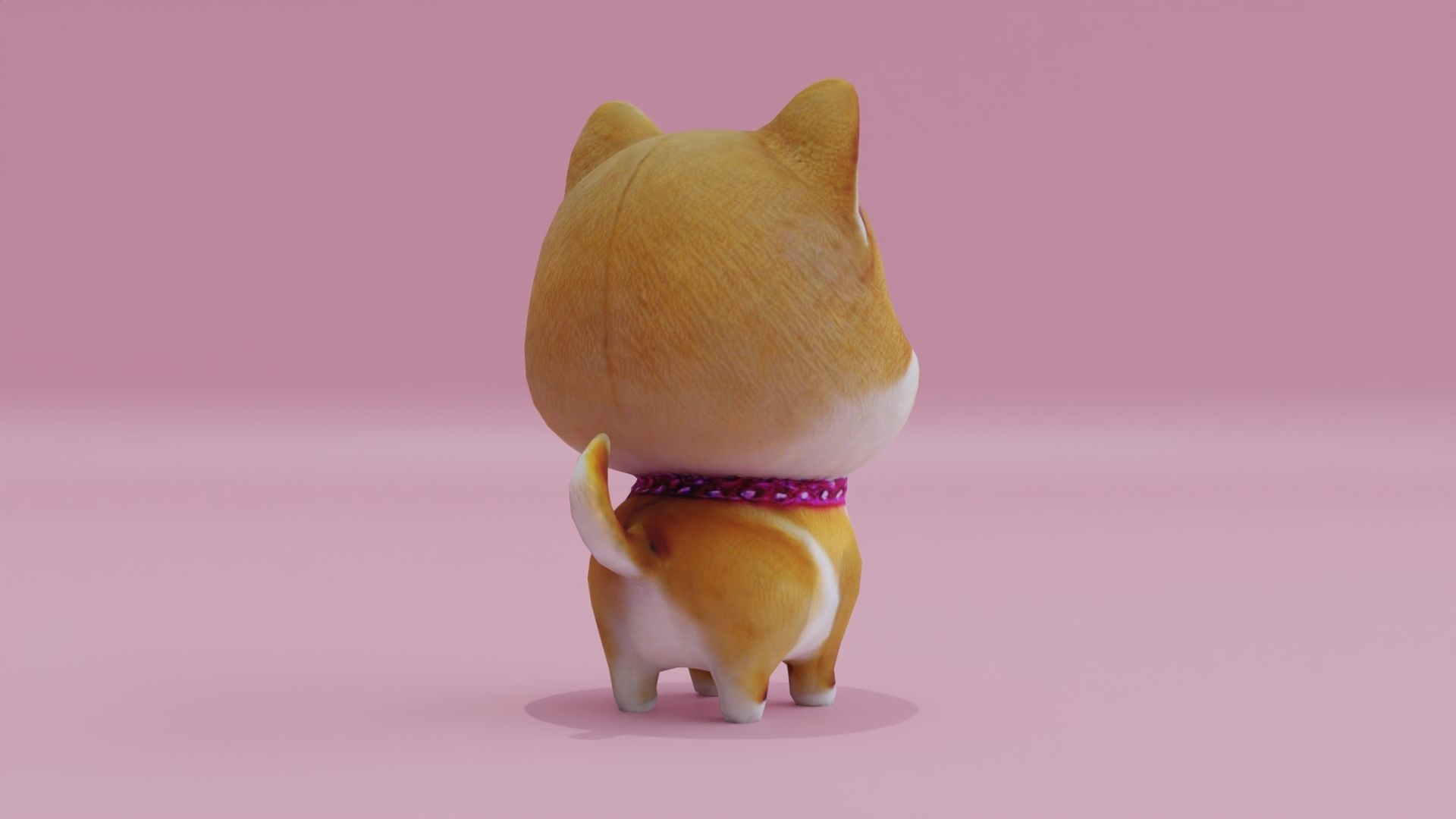 Dog Shiba Inu Puppy kawaii cute Low-poly 3D model_5