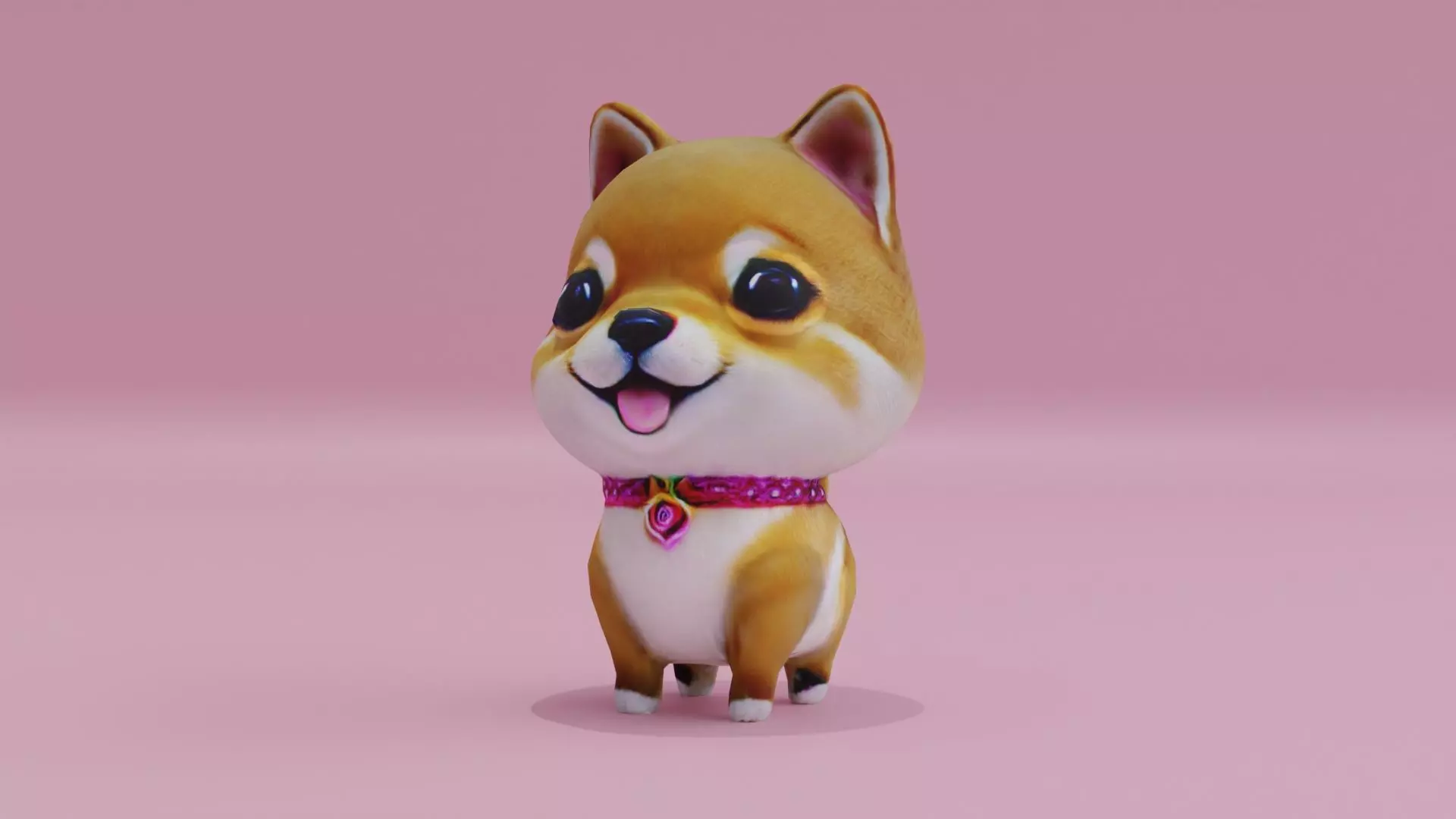 Dog Shiba Inu Puppy kawaii cute Low-poly 3D model_0