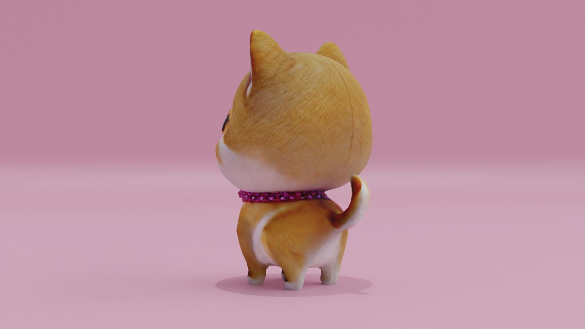 Dog Shiba Inu Puppy kawaii cute Low-poly 3D model_3