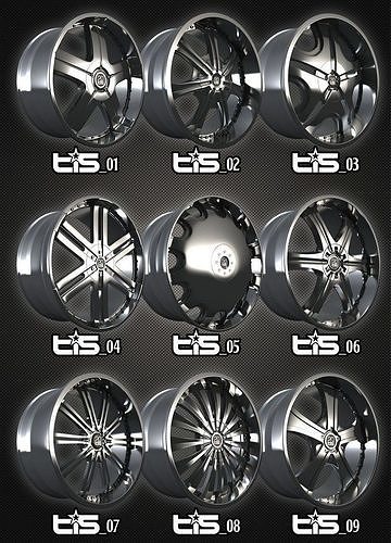 Wheels pack 3D model