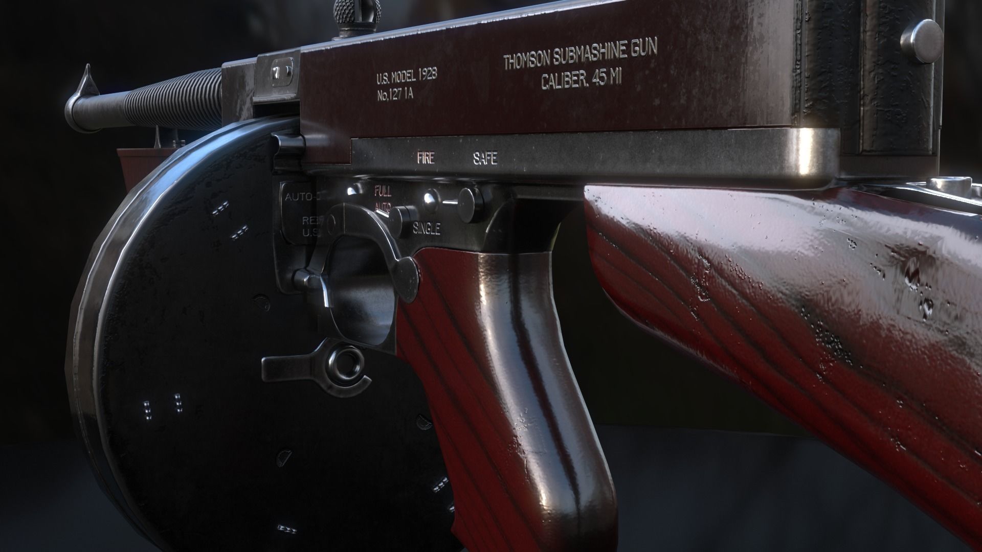 THOMPSON SUBMACHINE GUN REPLICA visual data 7