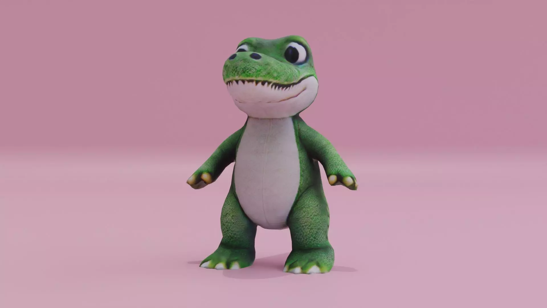 Alligator Character A-pose Crocodile Free low-poly 3D model