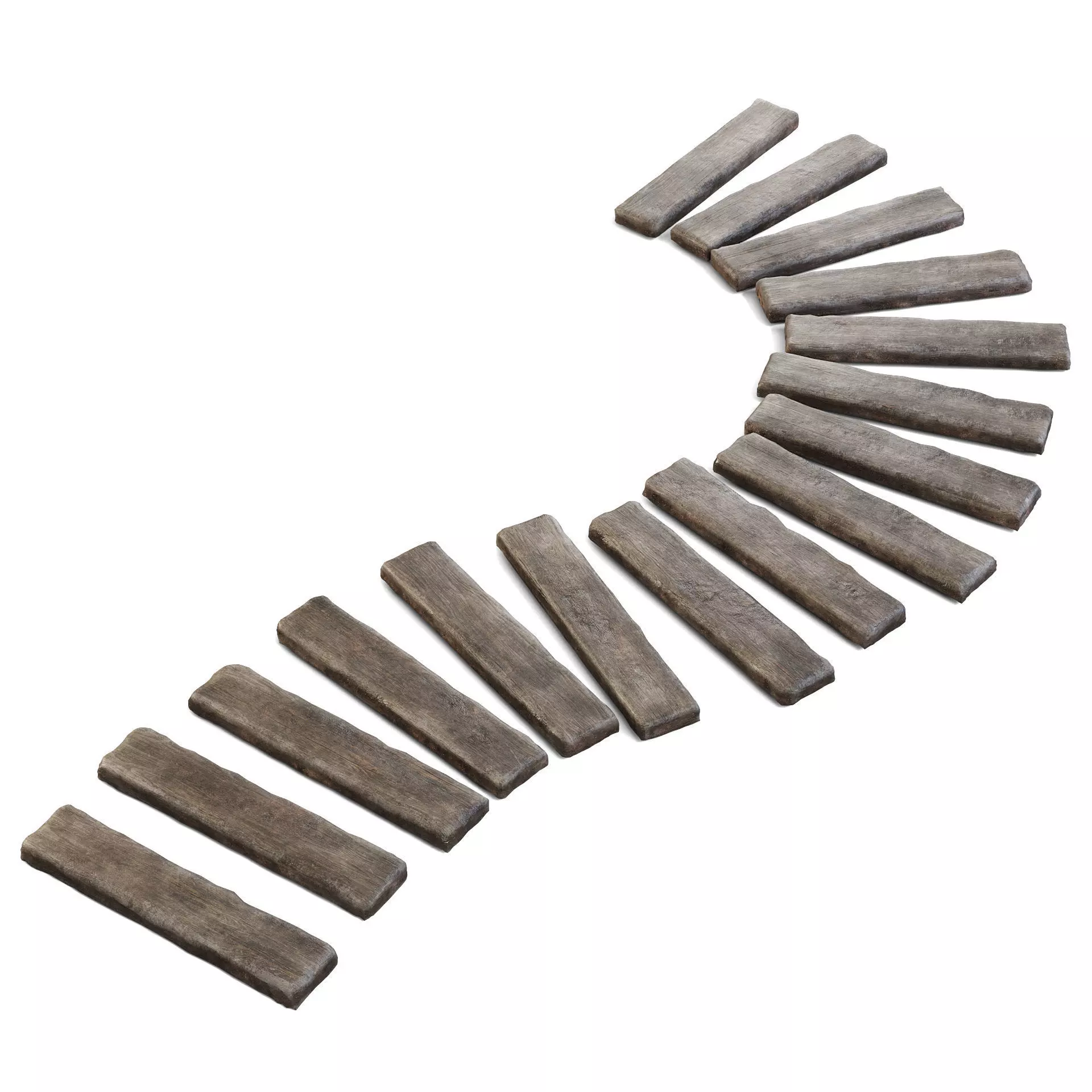 Wooden Log Path 3D model_0