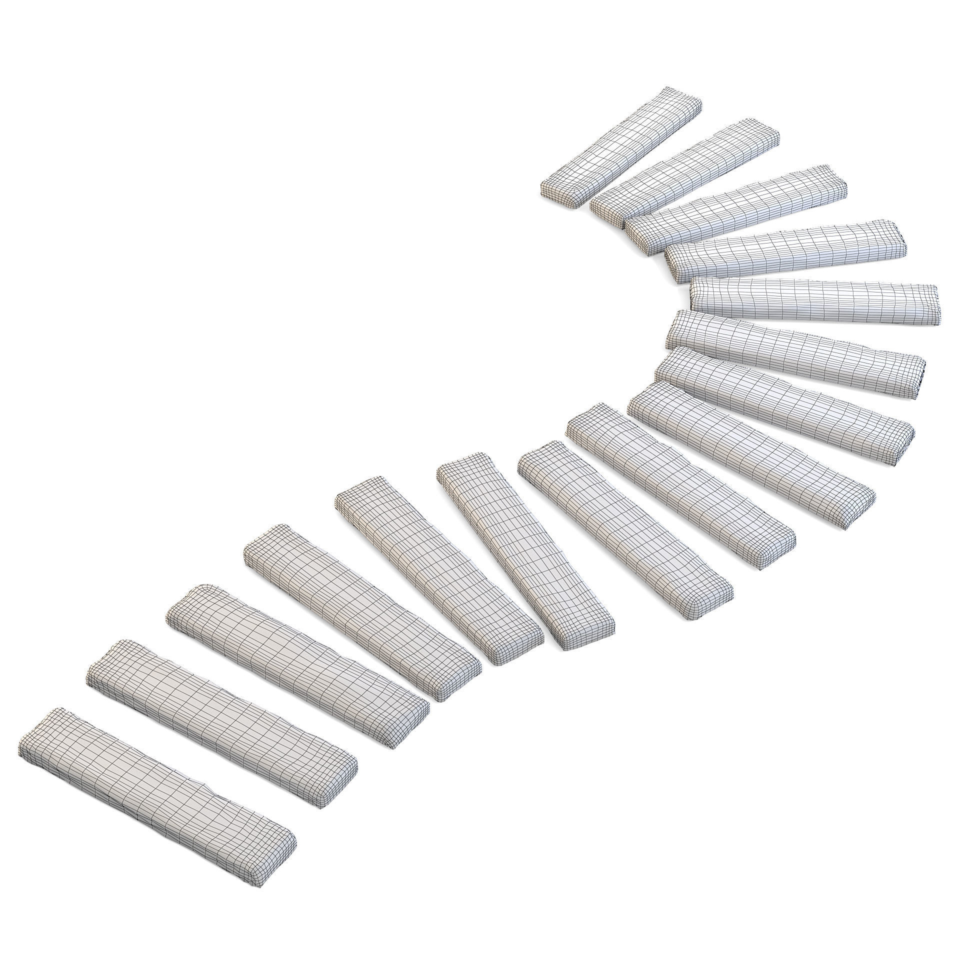 Wooden Log Path 3D model_1