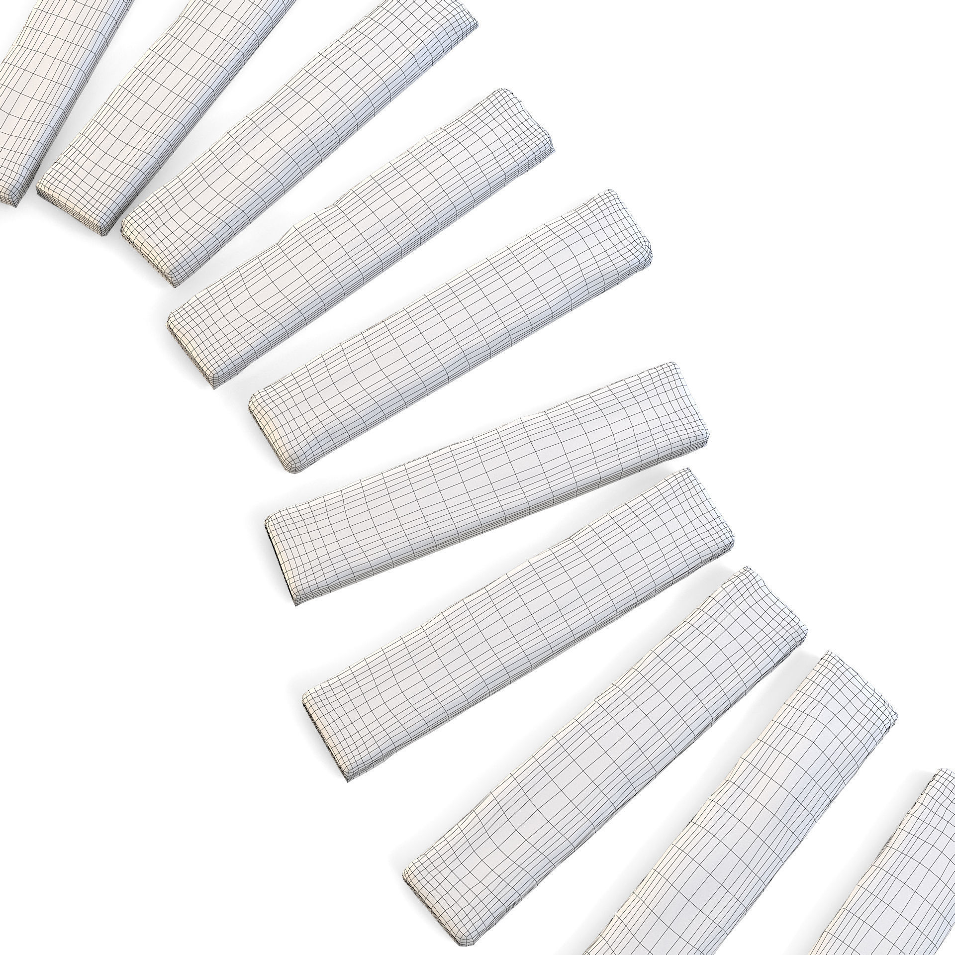 Wooden Log Path 3D model_7