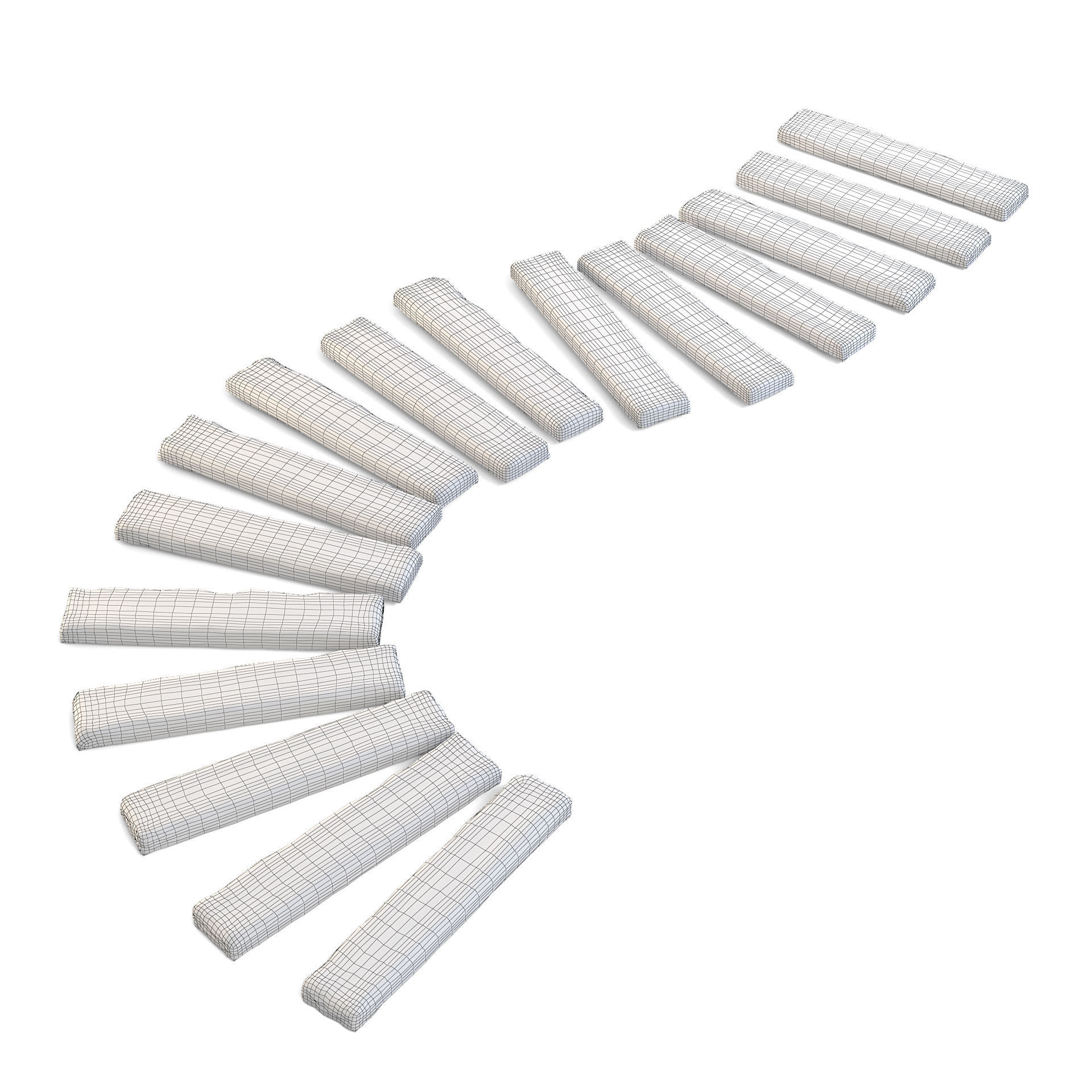 Wooden Log Path 3D model_3