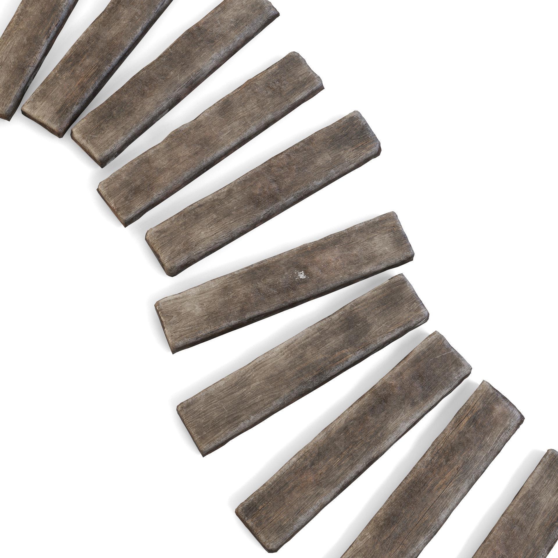 Wooden Log Path 3D model_6