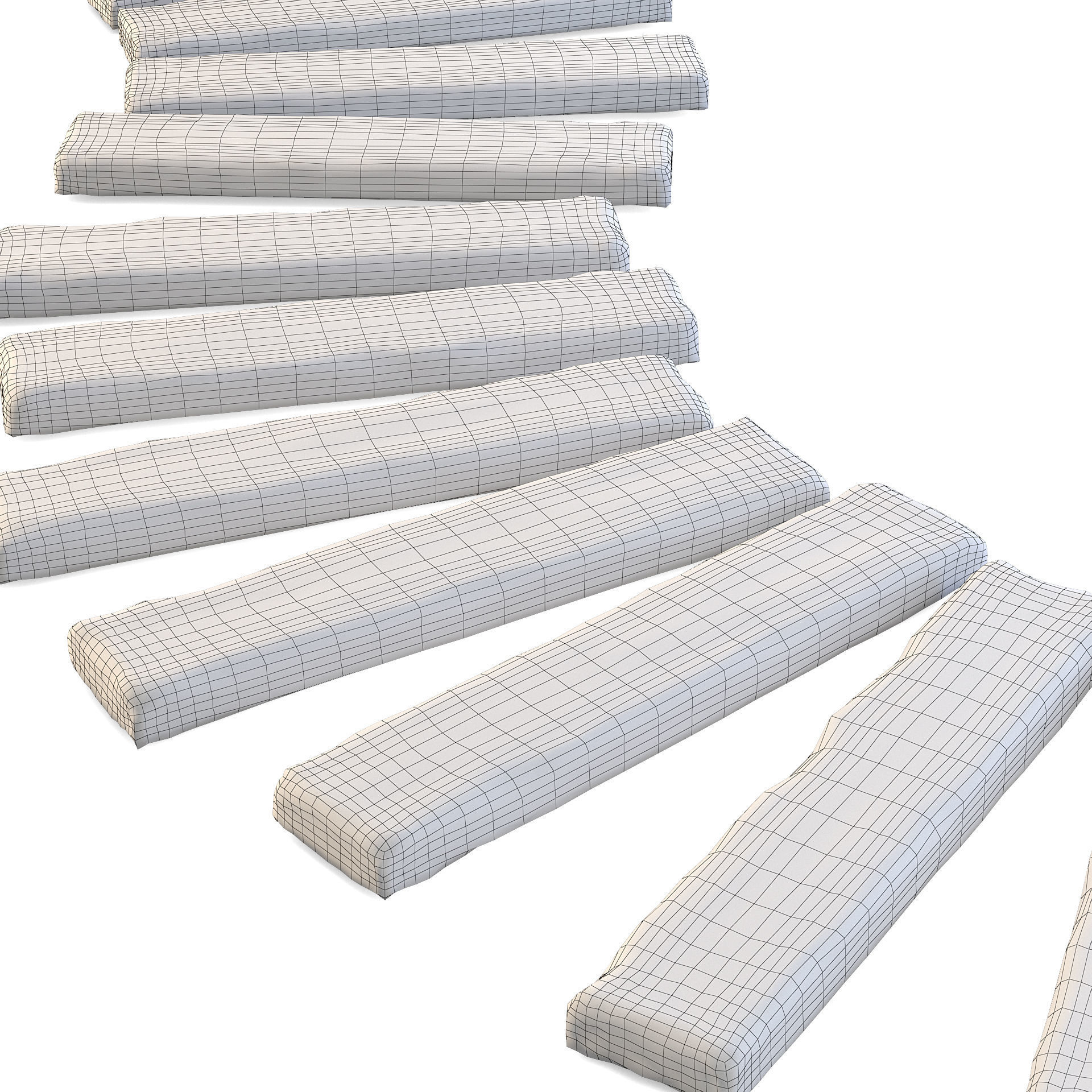 Wooden Log Path 3D model_5