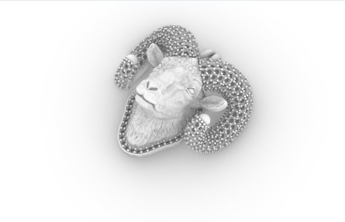 GOAT PENDANT WITH DIAMONDS 3D PRINT MODEL 3D print model_6