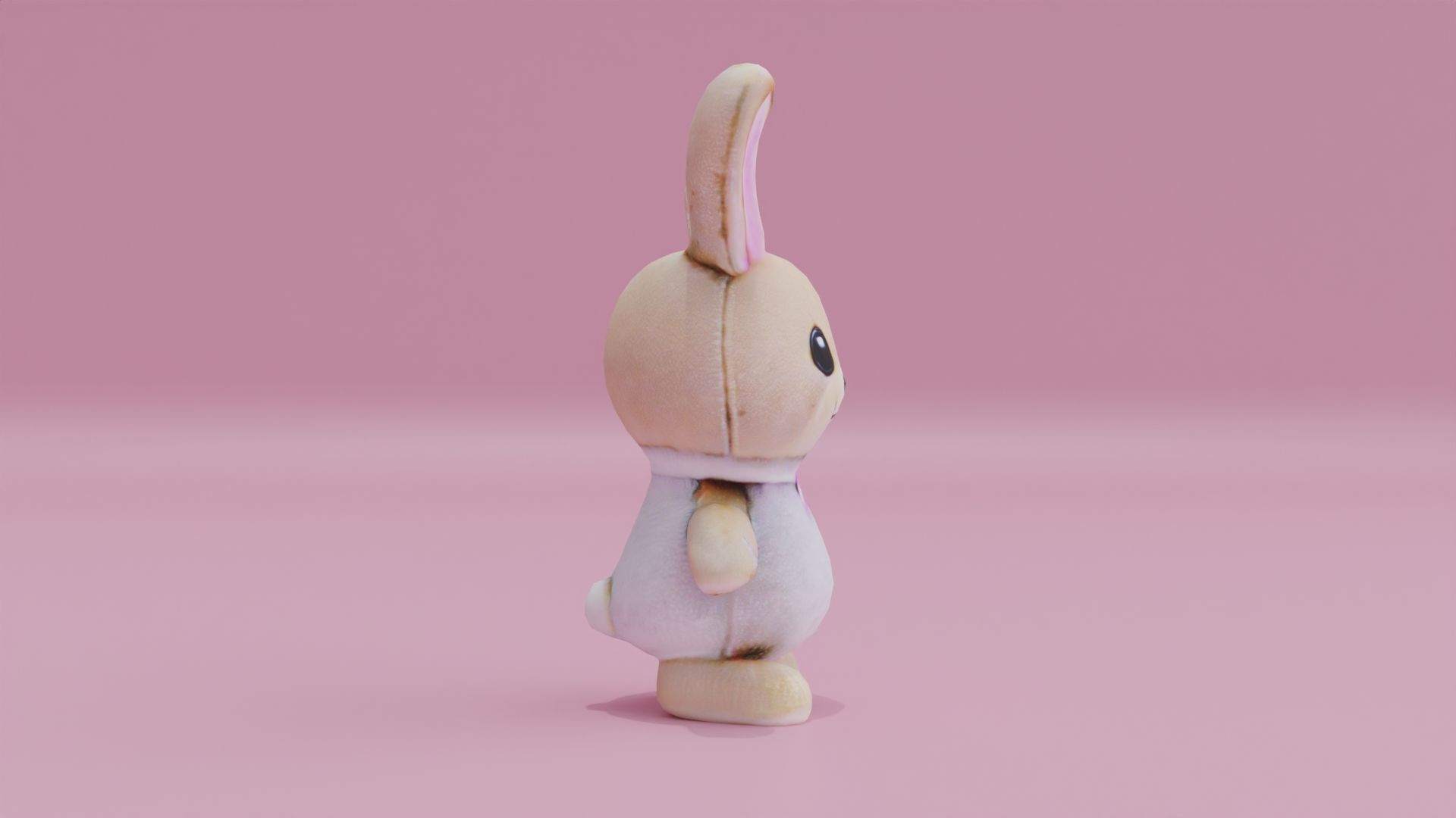 Bunny Plush Toy Rabbit Low-poly 3D model_6