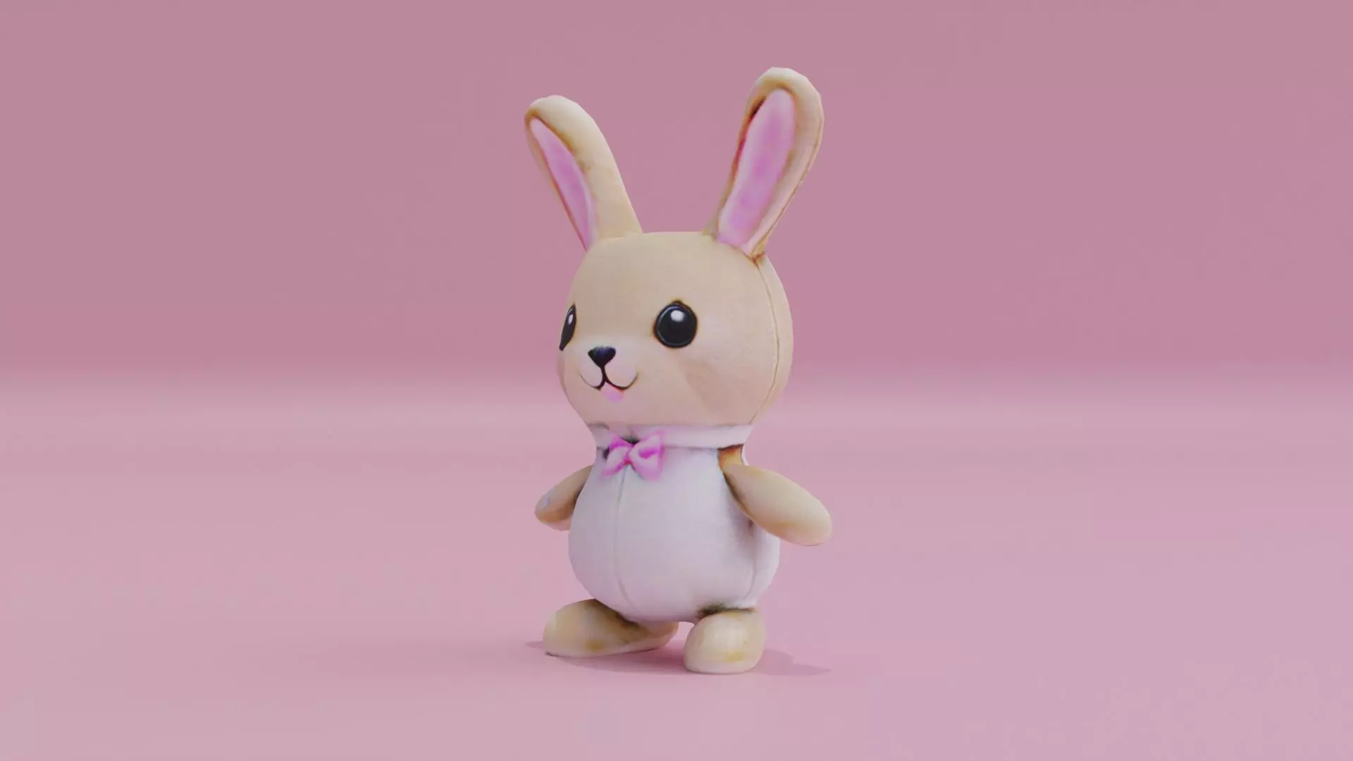Bunny Plush Toy Rabbit Low-poly 3D model_0