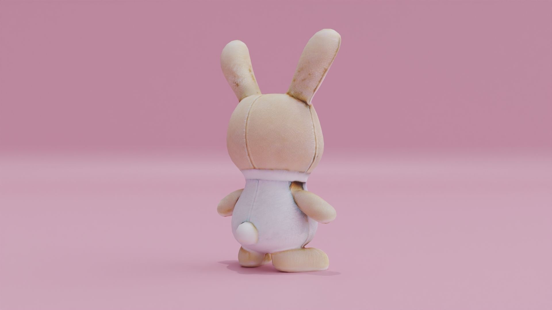 Bunny Plush Toy Rabbit Low-poly 3D model_5