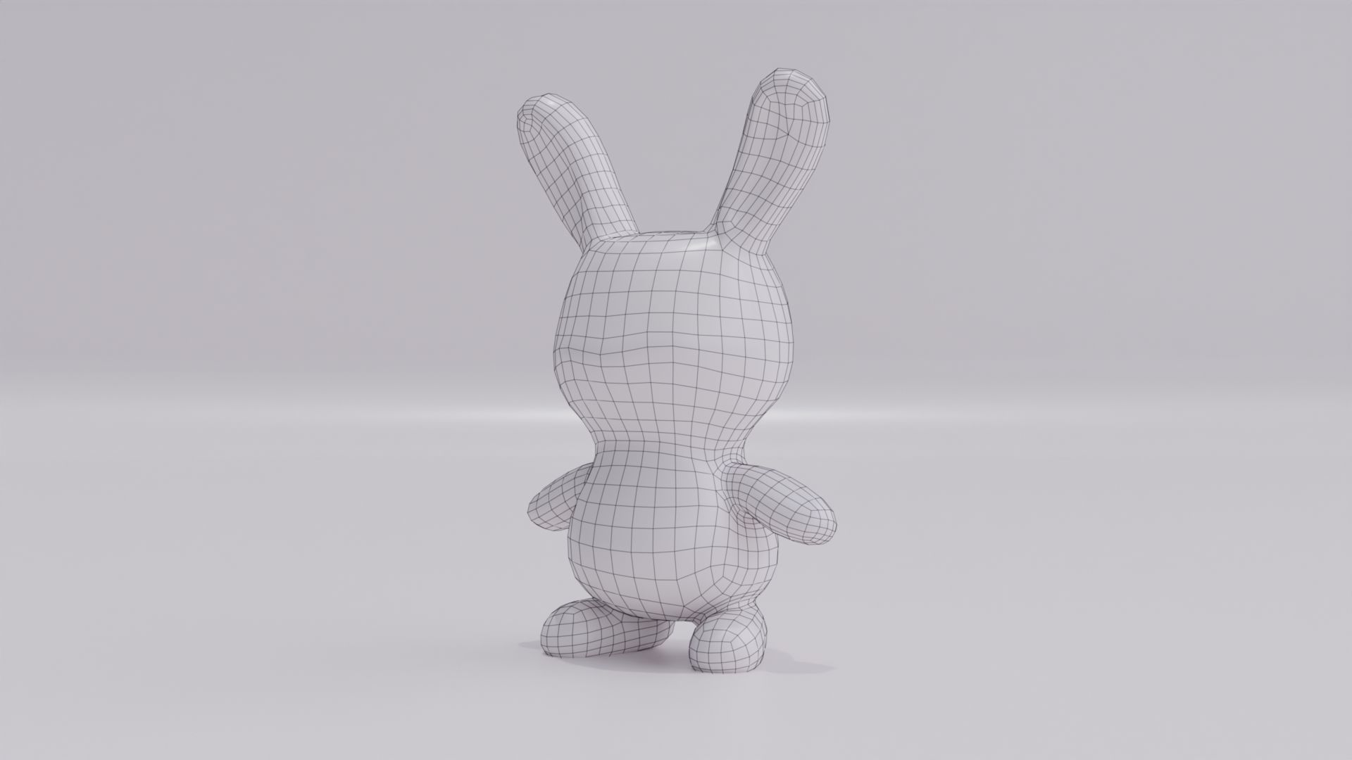 Bunny Plush Toy Rabbit Low-poly 3D model_9