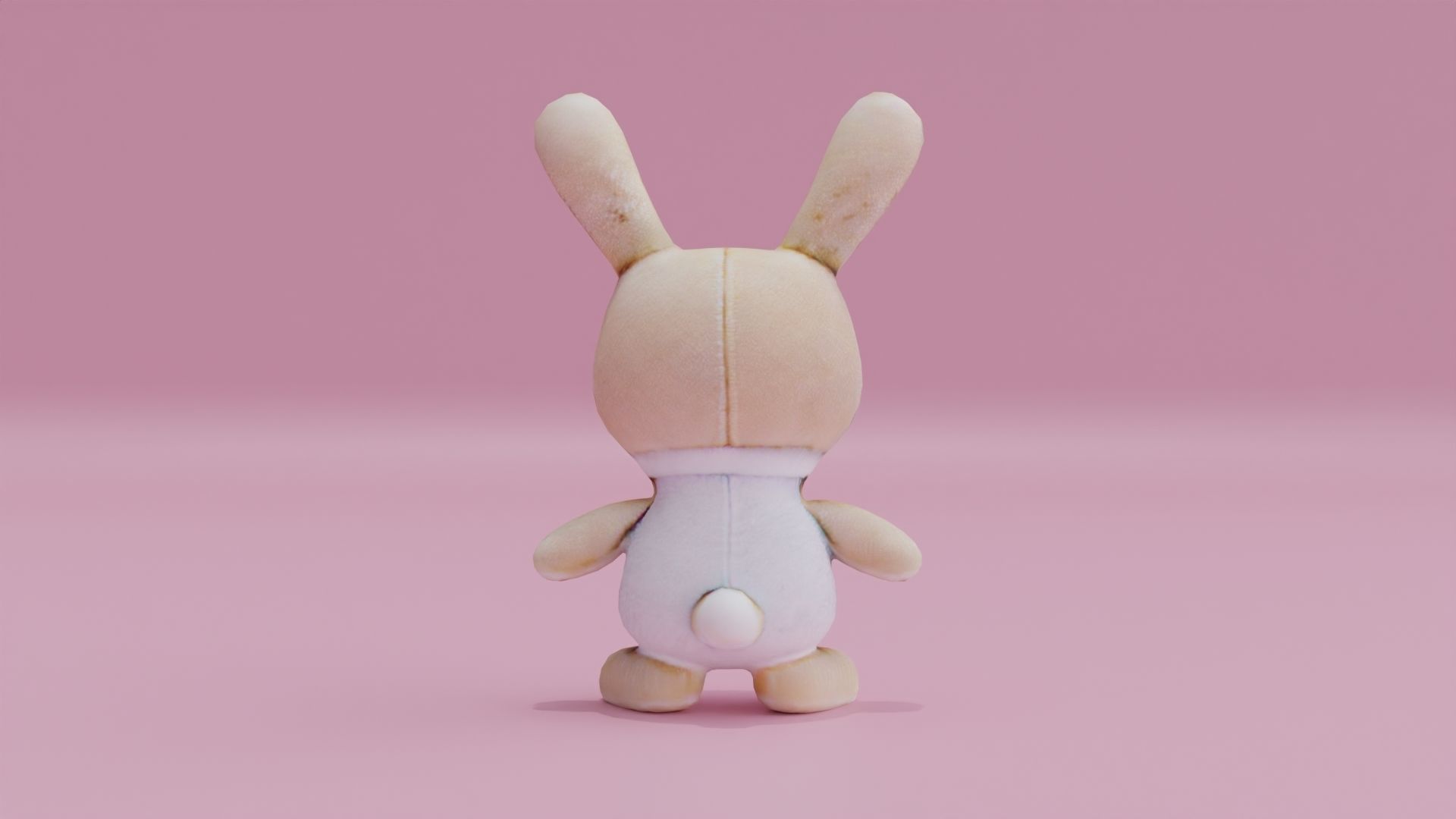 Bunny Plush Toy Rabbit Low-poly 3D model_4