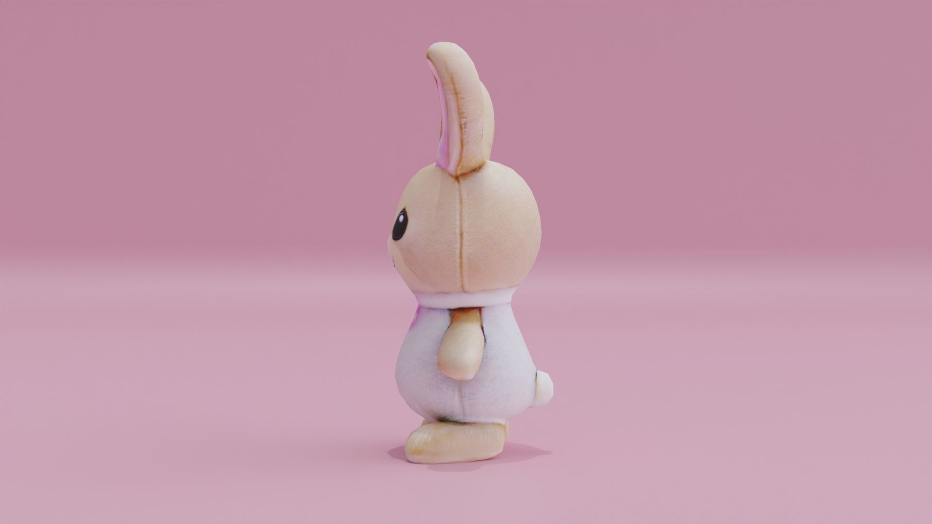 Bunny Plush Toy Rabbit Low-poly 3D model_2